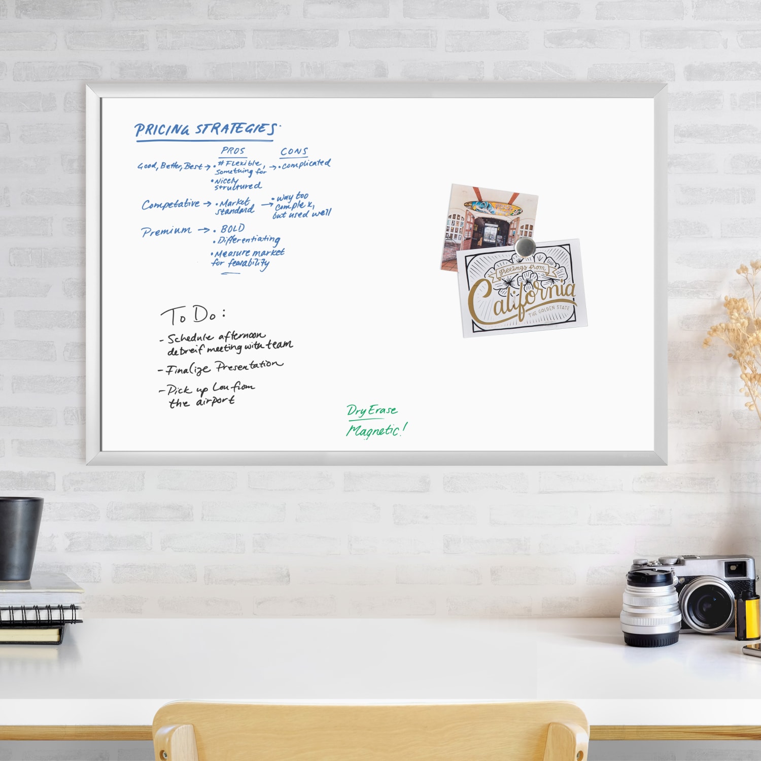 U Brands Magnetic Dry-Erase Board, 36in X 24in, Silver Aluminum Frame, Actual Size 35in X 23in (071U00-01) - Image 6