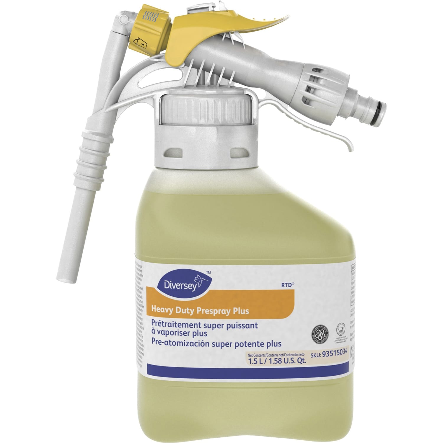 Diversey Heavy-Duty Ready-To-Use Prespray Plus, Floral Scent, 1.5 L, Pack Of 2 Bottles - Image 3