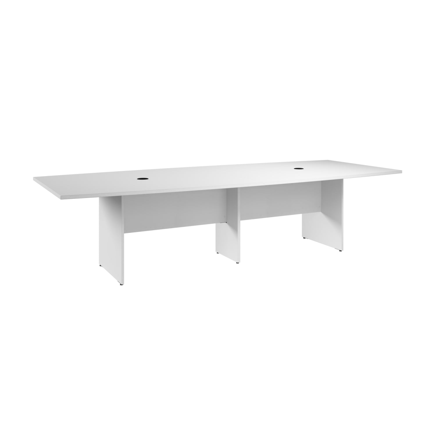 Bush Business Furniture 120-inch Office Conference Table with Wood Base, White, Standard Delivery - Image 3
