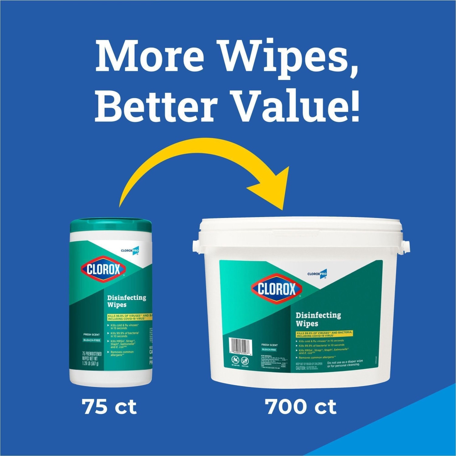 Clorox Disinfecting Wipes Refills, Fresh Scent, 700 Wipes Per Bag, 1 Bag - Image 5