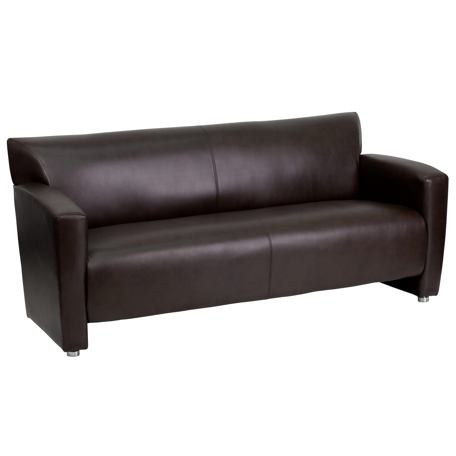 Flash Furniture HERCULES Majesty Series Leathersoft Sofa With Extended Panel Arms, 31-1/4inH x 68-1/2inW x 30inD, Brown - Image 3