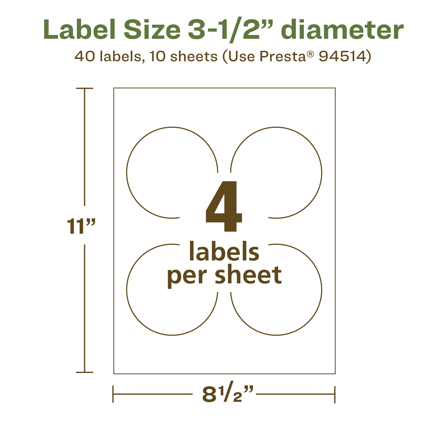 Avery Recycled Paper Labels, 94514-EWMP10, Round, 3-1/2in diameter, White, Pack Of 40 - Image 6