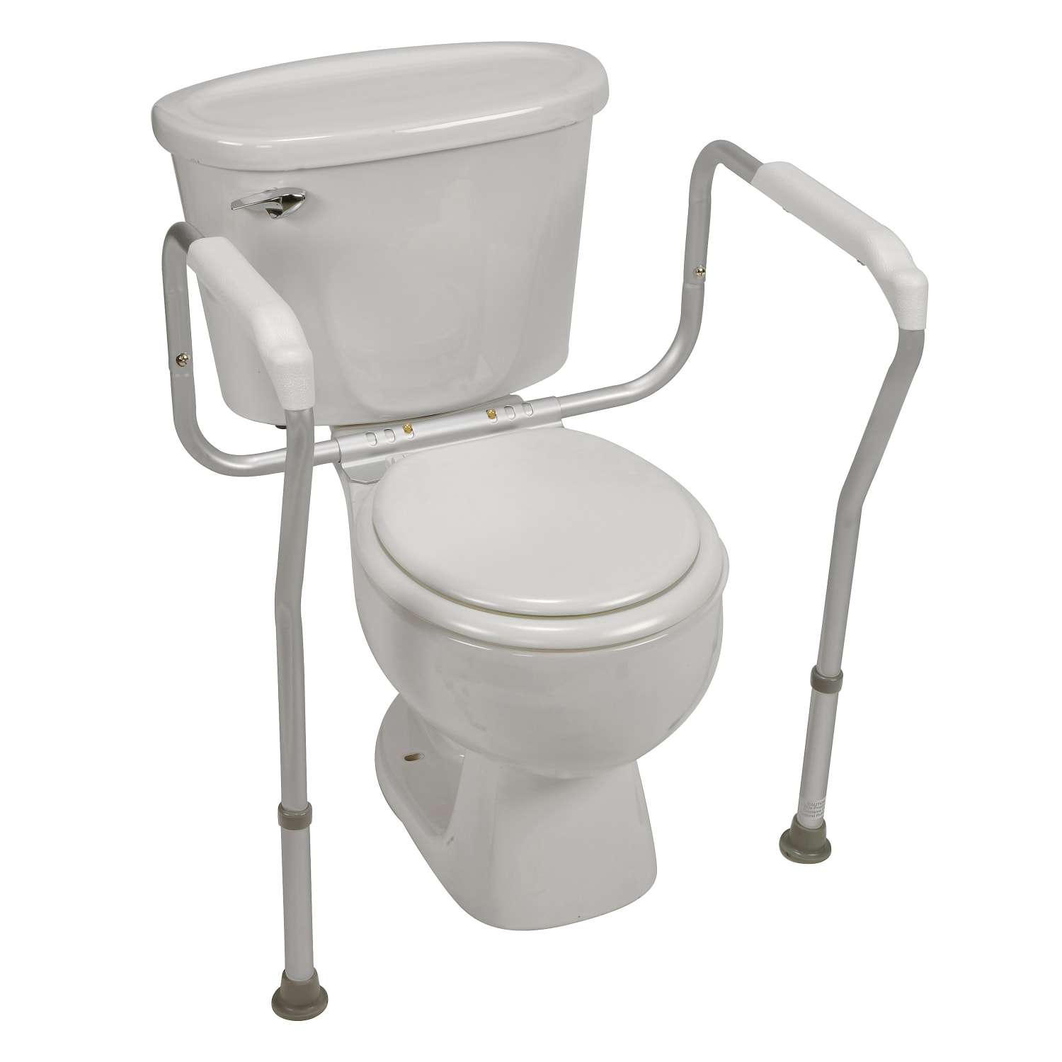 HealthSmart Adjustable Germ-Free Toilet Rails Safety Arms, 12inH x 27inW x 24inD, White - Image 4