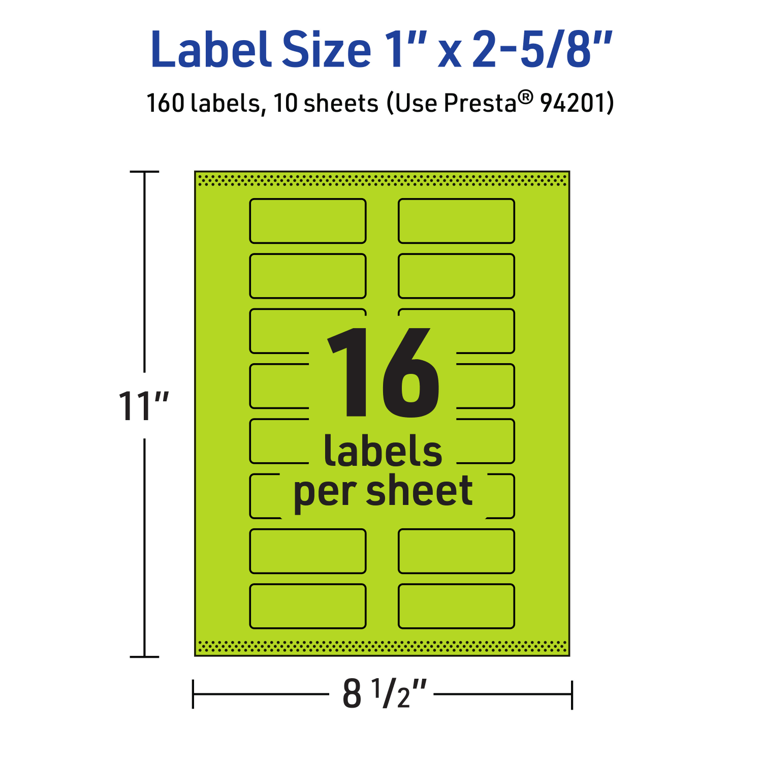 Avery Print-To-The-Edge Labels With Sure Feed Technology And Easy Peel, 94201-BGP10, Rectangle, 1in x 2-5/8in, Matte Bright Green, Pack of 160 - Image 6
