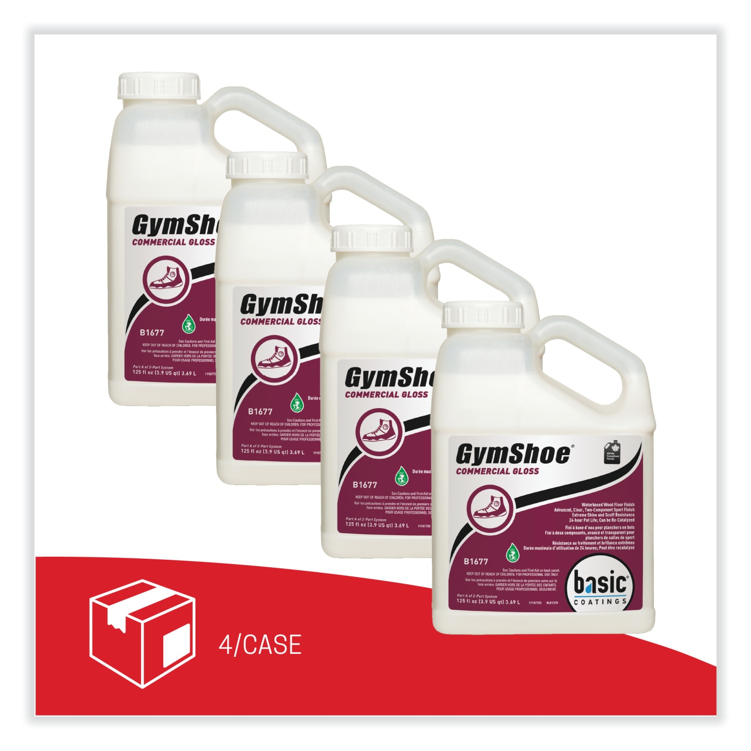 Betco GymShoe Gloss Sport Finish, Mild Scent, 1 Gallon, Carton Of 4 Bottles - Image 3