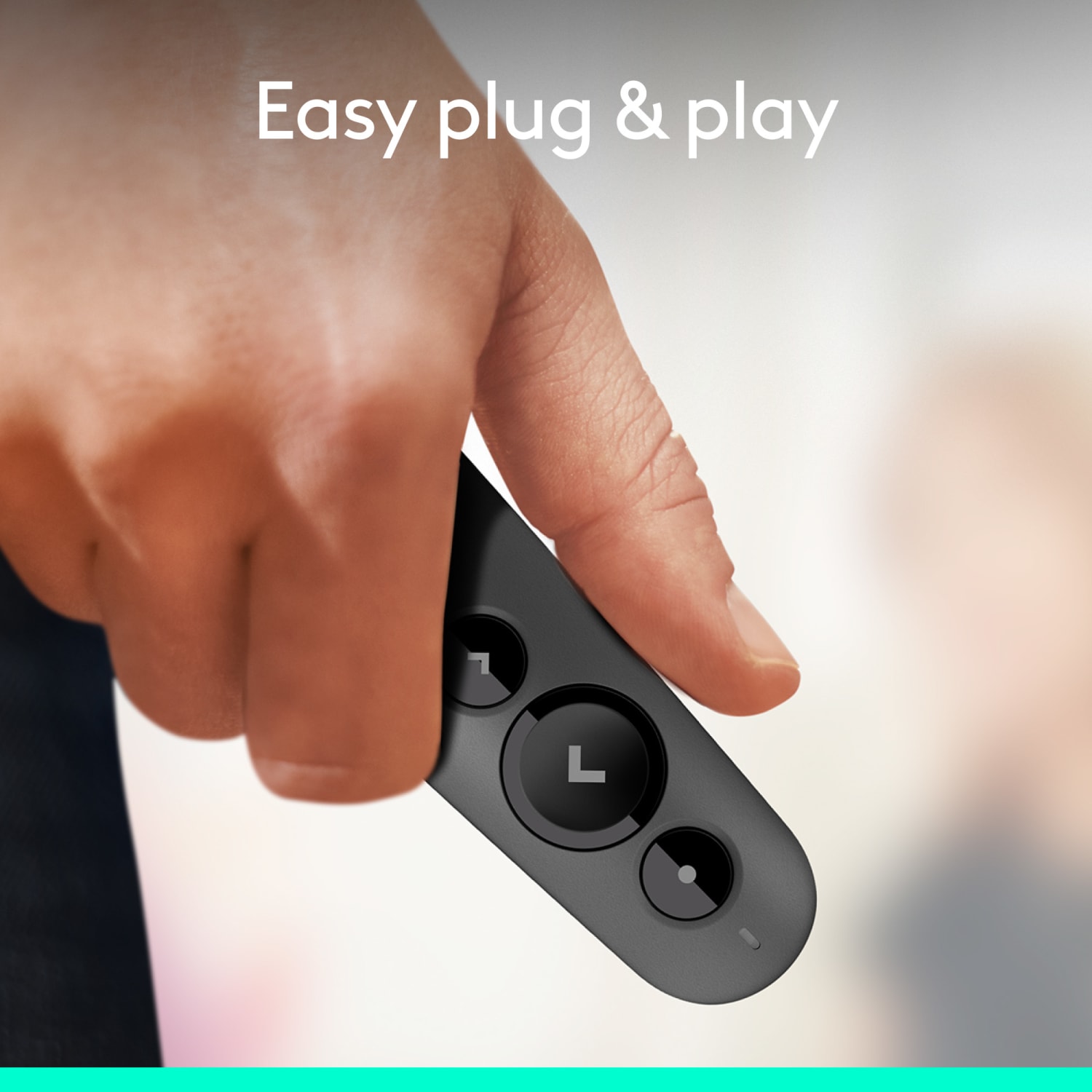 Logitech Laser Class 1 R500s Bluetooth & USB Presentation Clicker, 4-7/8inH x 1-1/2inW, Black - Image 3