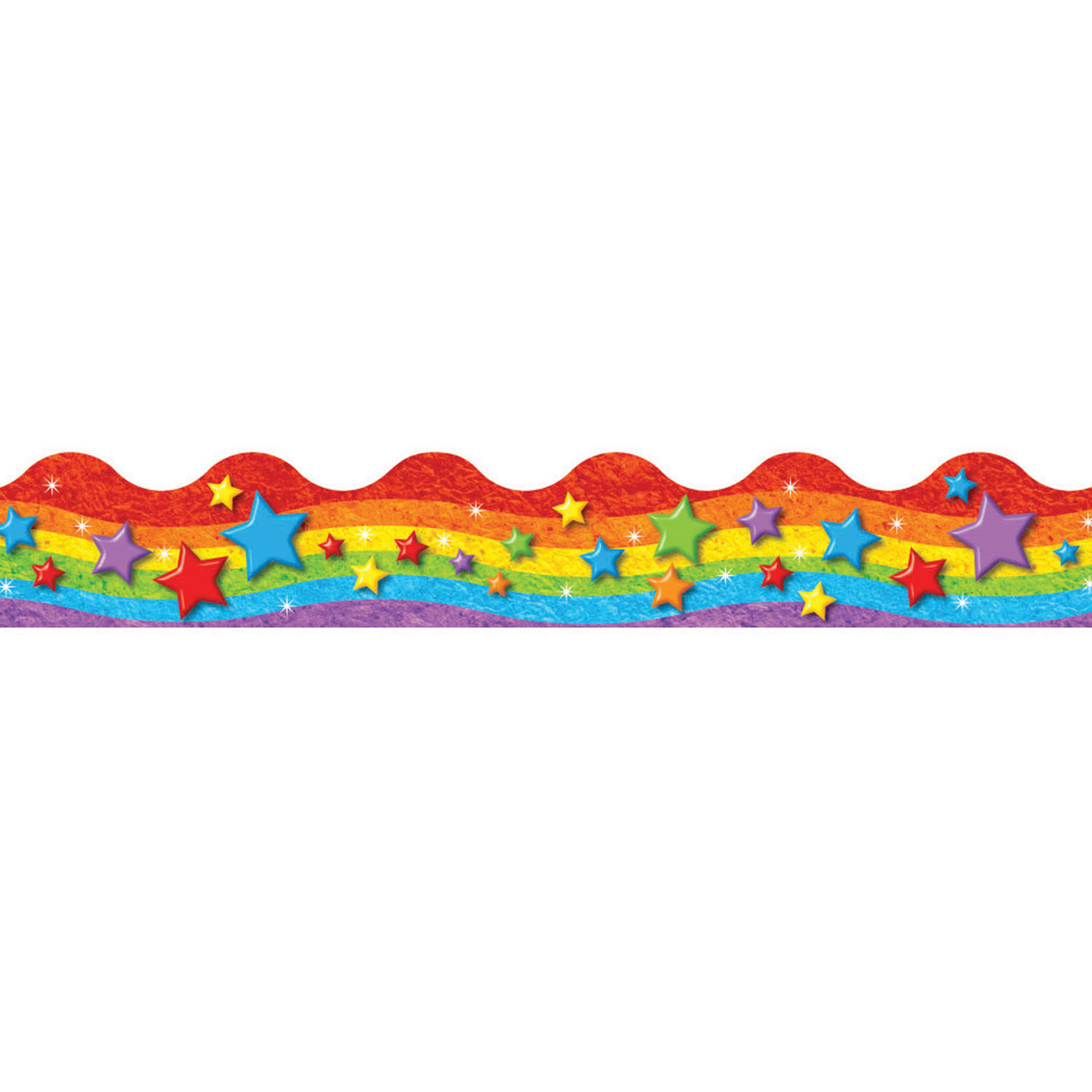 Trend Terrific Trimmers Packs, 39' x 2-1/4in, Rainbows and Stars, Set Of 6 Packs - Image 4
