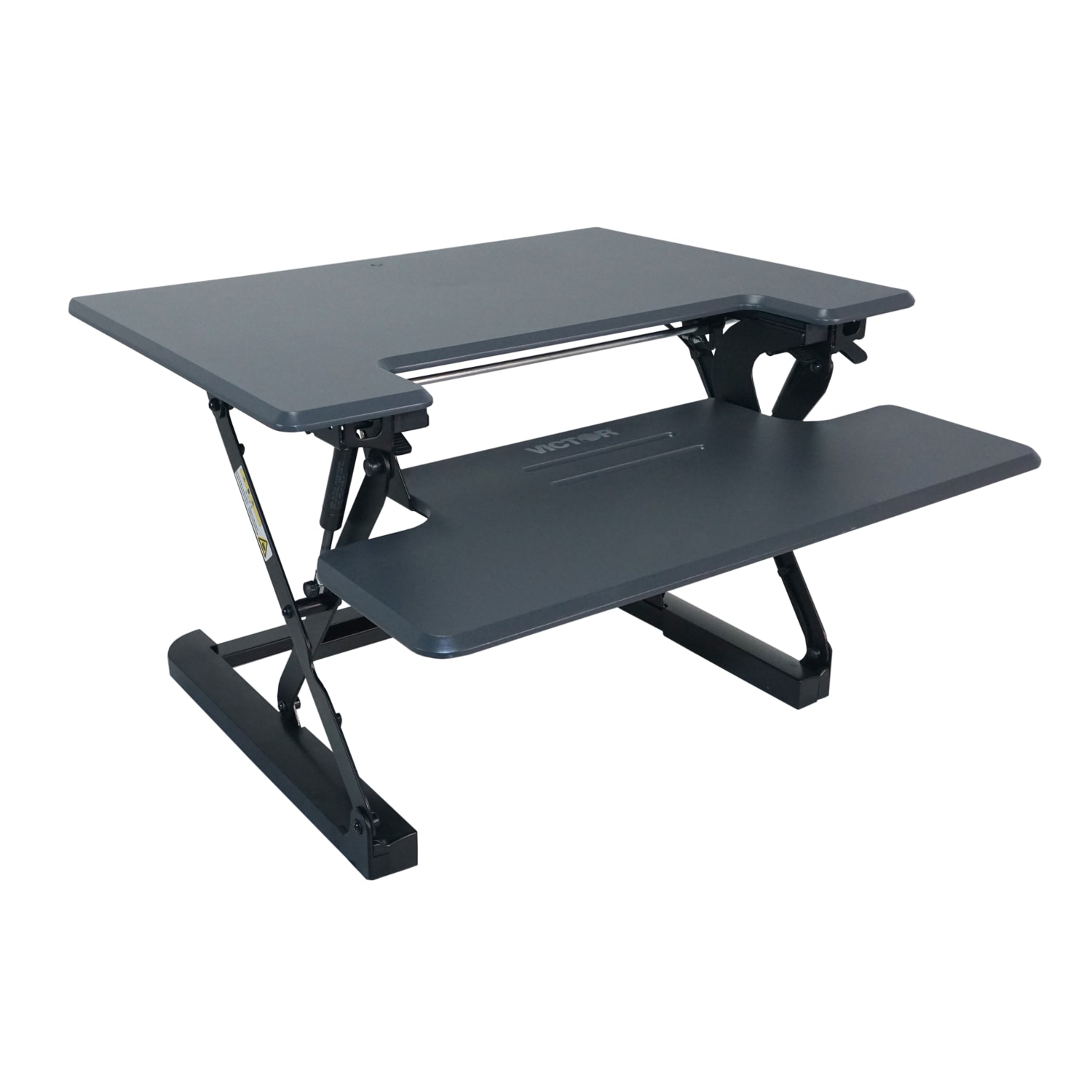 Victor High Rise DCX710 Height-Adjustable Standing Desk Riser, 31in, Gray/Black - Image 3