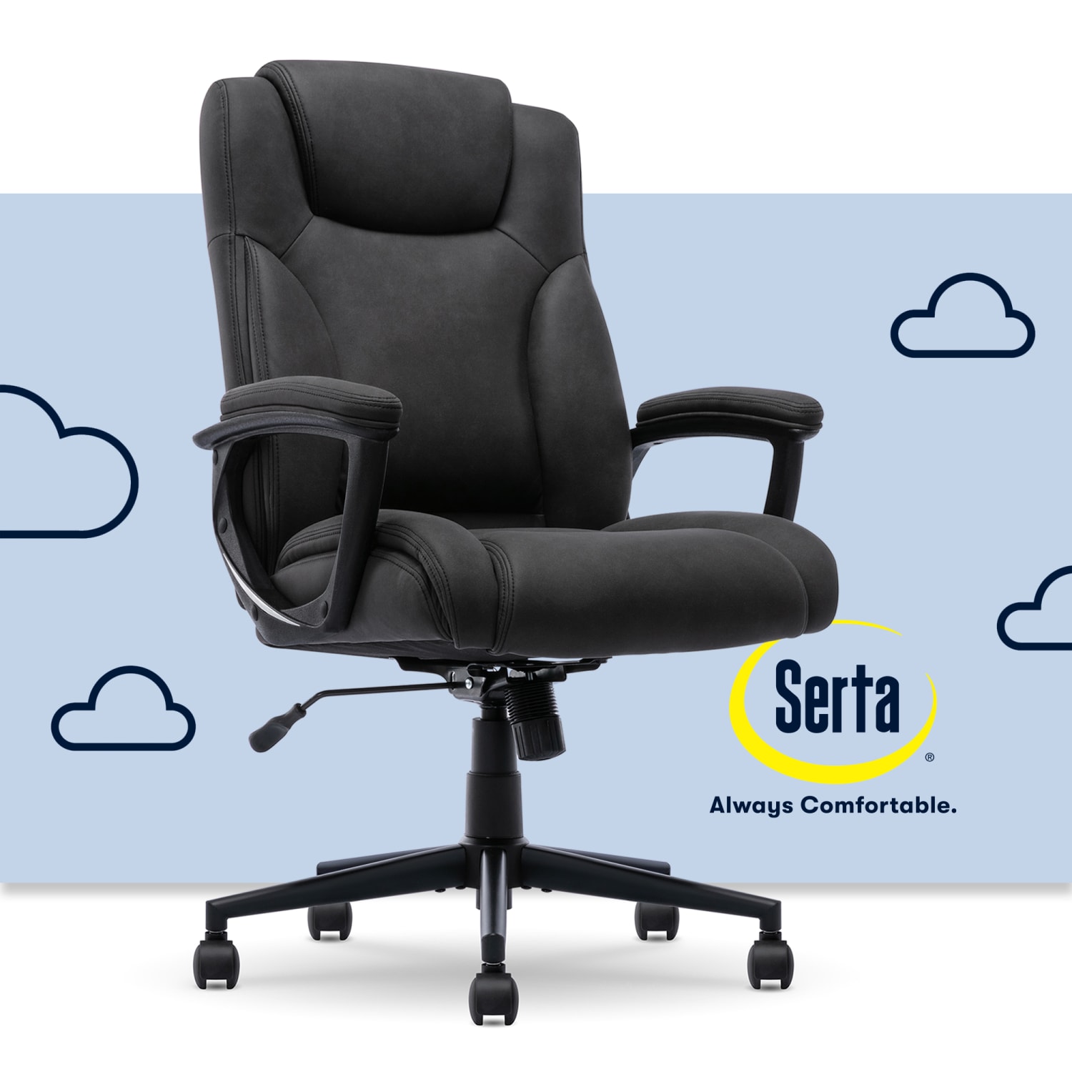Serta Comfort Eco Ergonomic Velvet MidBack Office Chair Light Black PopularChairscom Serta Comfort Eco Ergonomic Velvet Mid Back Office Chair Light Black PopularChairscom