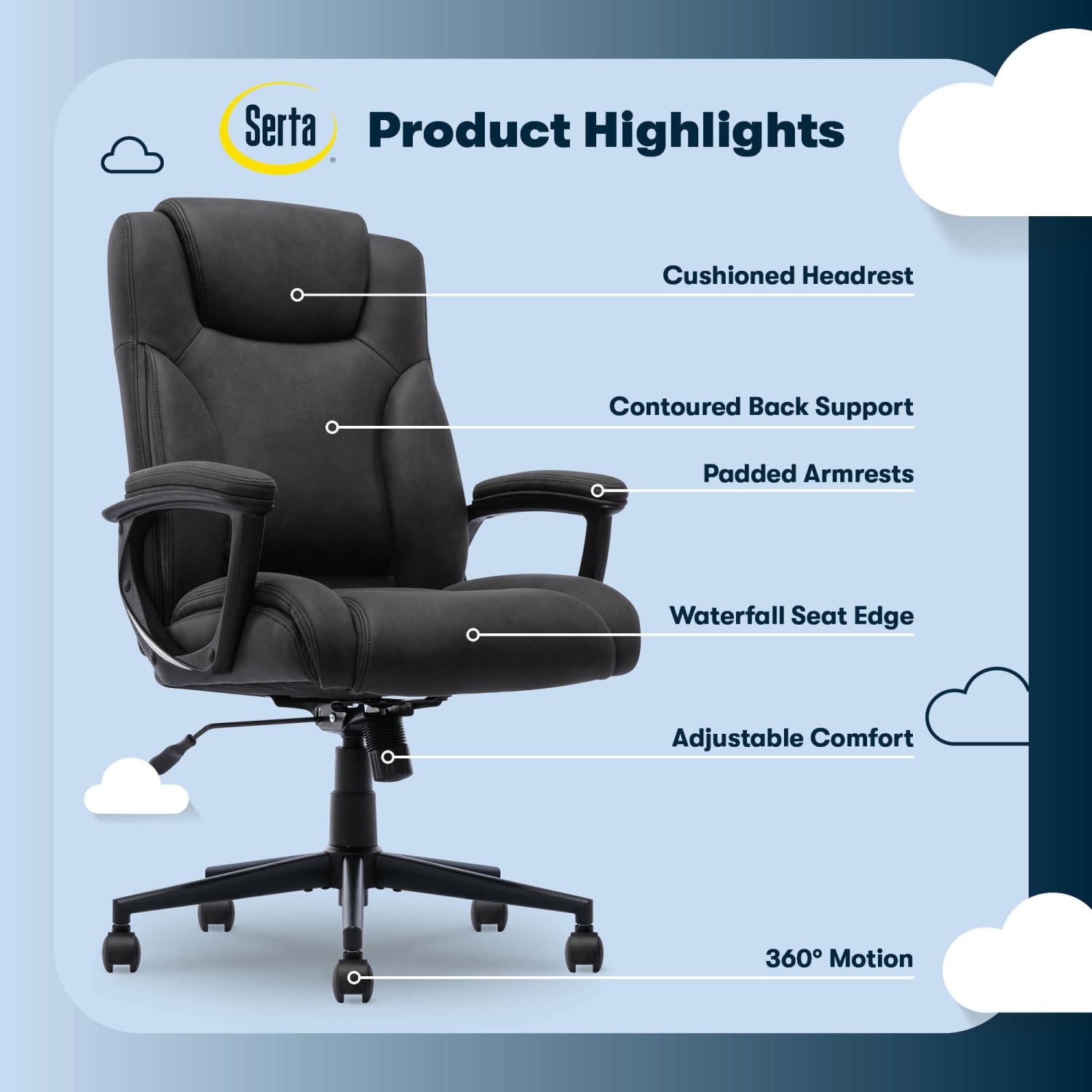 Serta Comfort Eco Ergonomic Velvet MidBack Office Chair Light Black PopularChairscom Serta Comfort Eco Ergonomic Velvet Mid Back Office Chair Light Black PopularChairscom