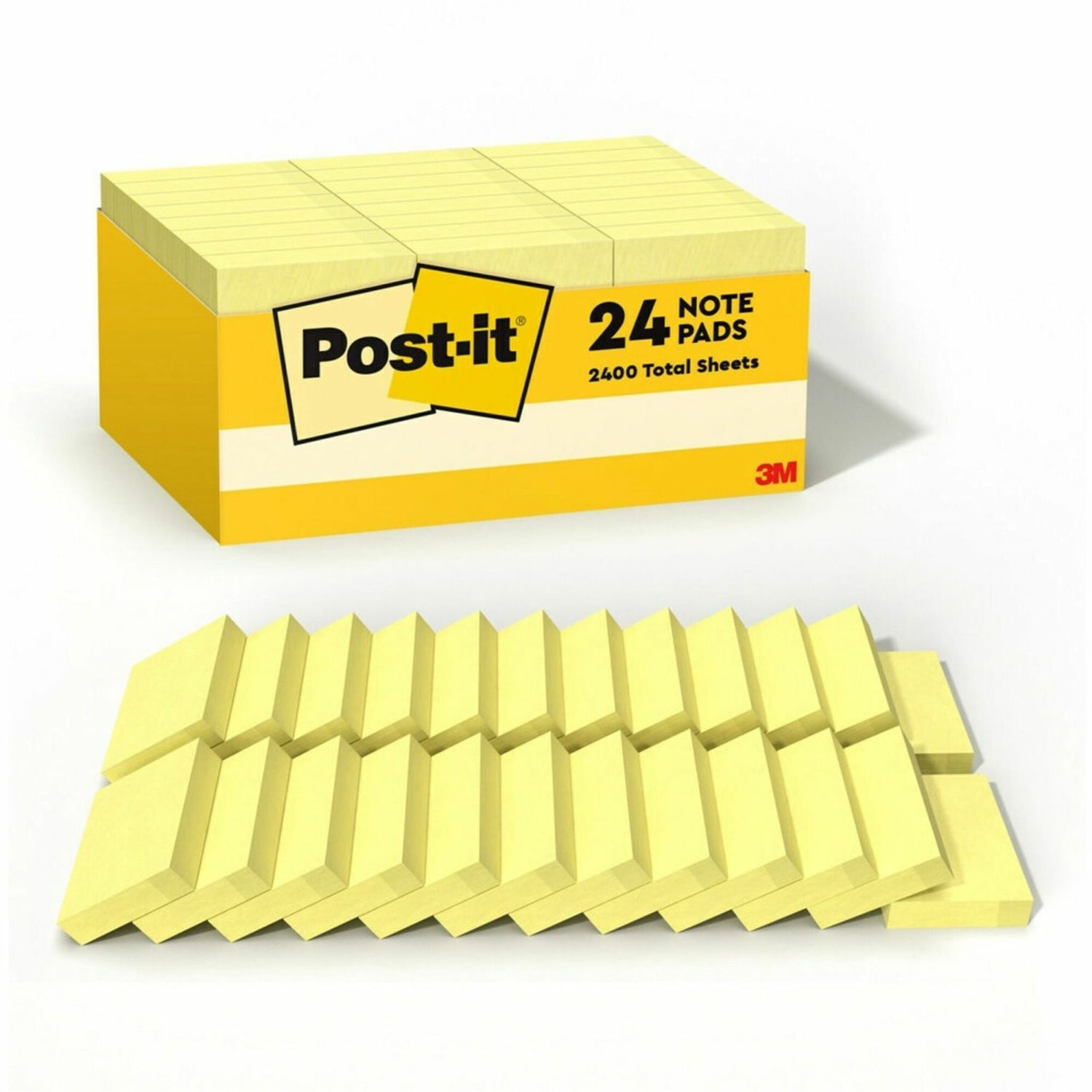 Post-it Notes, 1-1/2in x 2in, Canary Yellow, Pack Of 24 Pads - Image 3