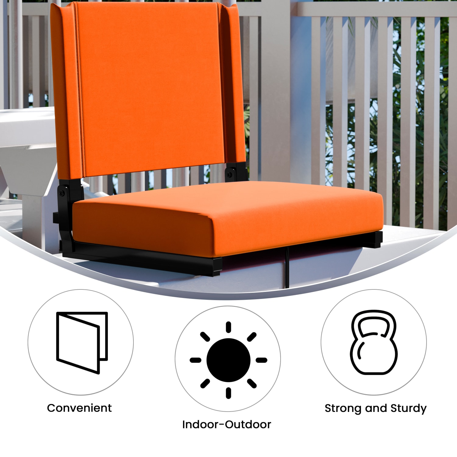 Flash Furniture Grandstand Comfort Seat, Orange/Black - Image 5