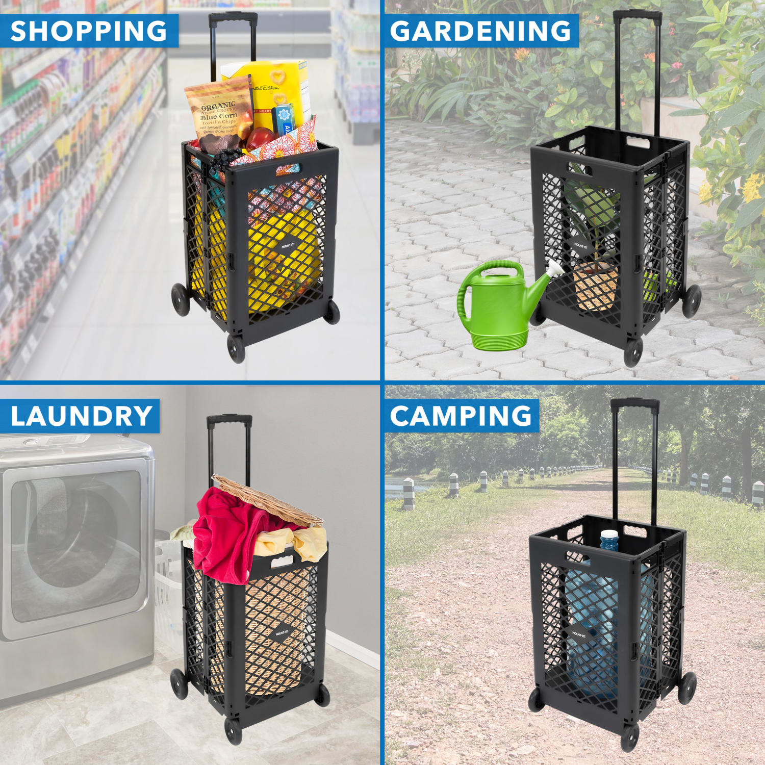 Mount-It! Mesh Rolling Utility Cart, 55 Lb Capacity - Image 5