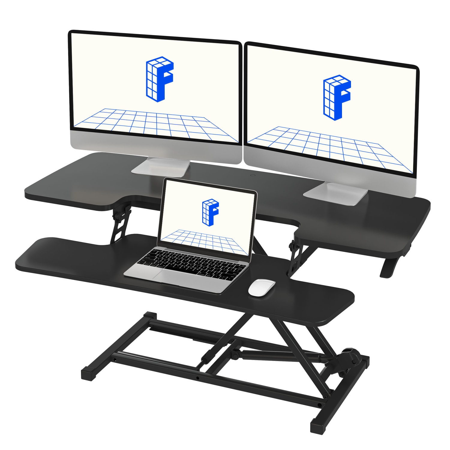 FlexiSpot M27 Series Desk Riser, 4-3/4-19-3/4inH x 41-3/4inW x 16-5/16inD, Black - Image 3