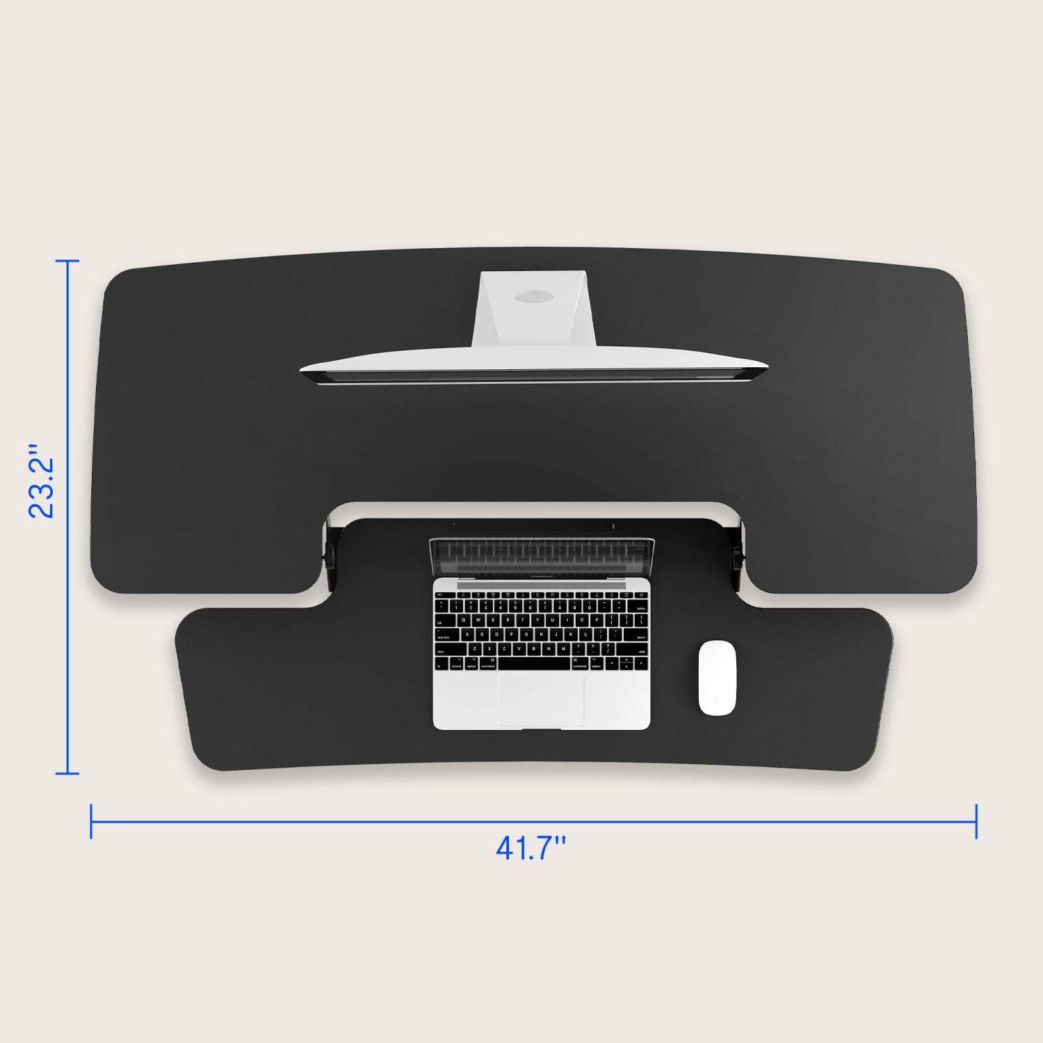 FlexiSpot M27 Series Desk Riser, 4-3/4-19-3/4inH x 41-3/4inW x 16-5/16inD, Black - Image 5