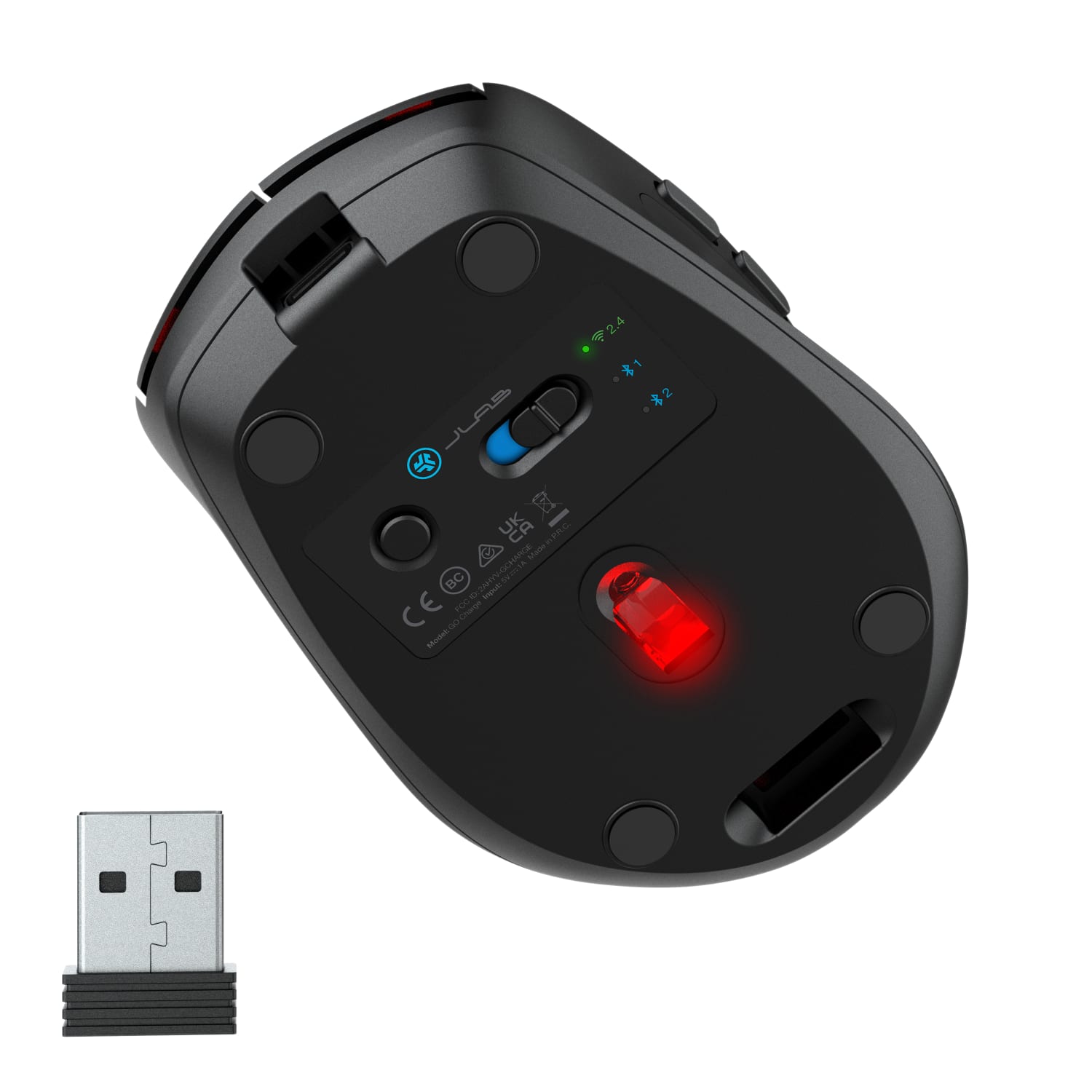 JLab Audio GO Recharge Wireless Mouse, Black - Image 5