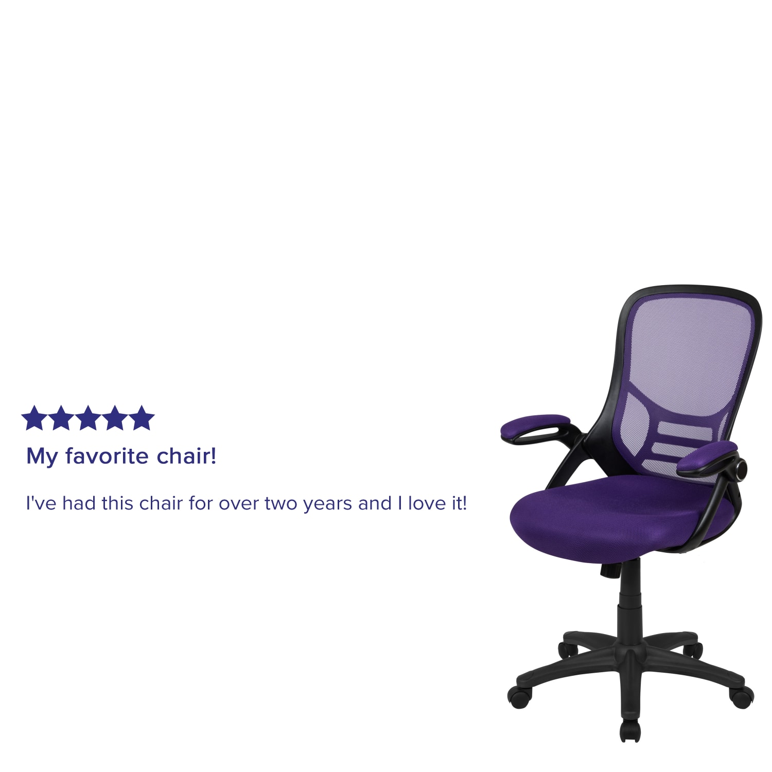 Flash Furniture Ergonomic Mesh High Back Office Chair Purple PopularChairscom
