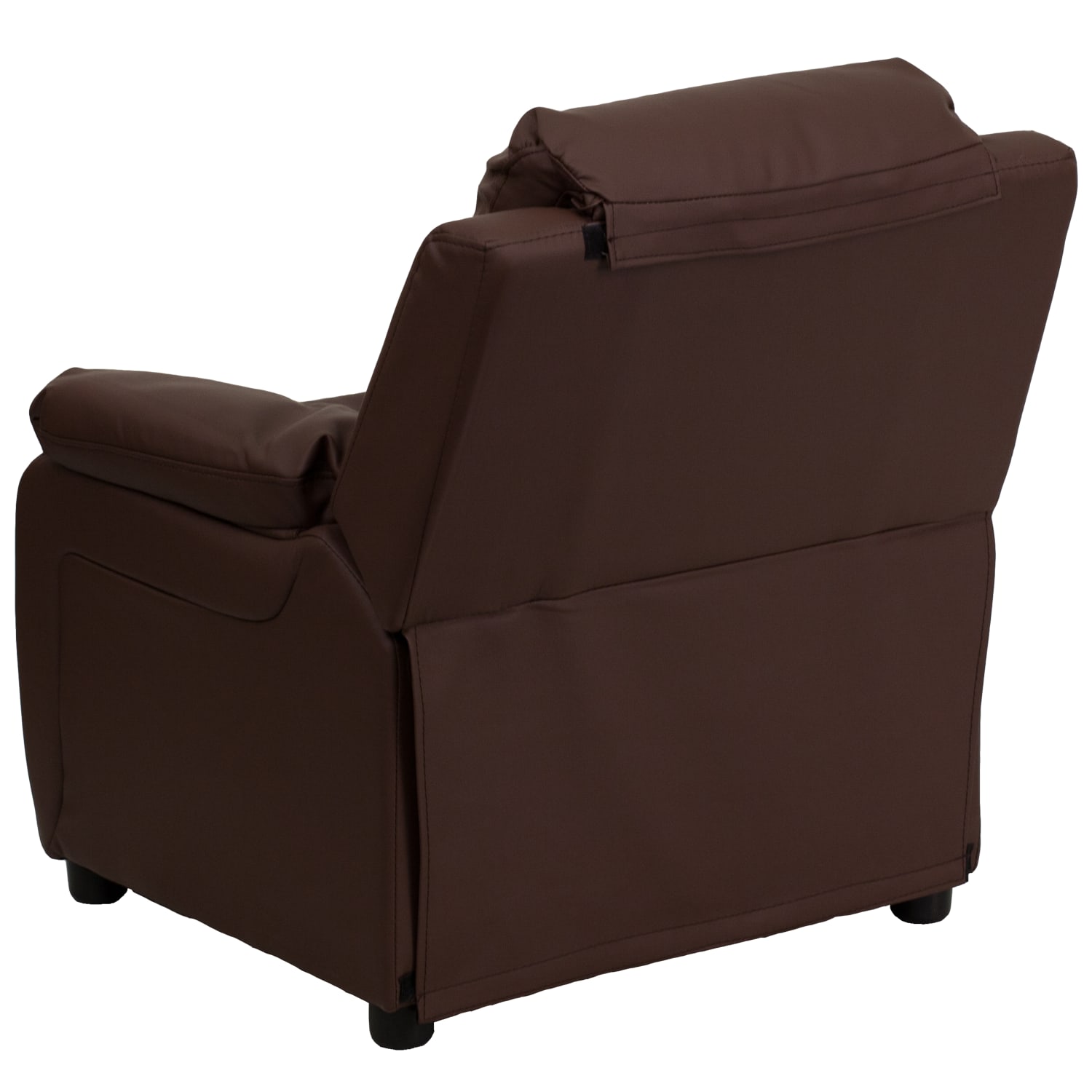 Flash Furniture Deluxe Padded Contemporary Leathersoft Kids Recliner Accent Chair With Storage Arms Brown PopularChairscom