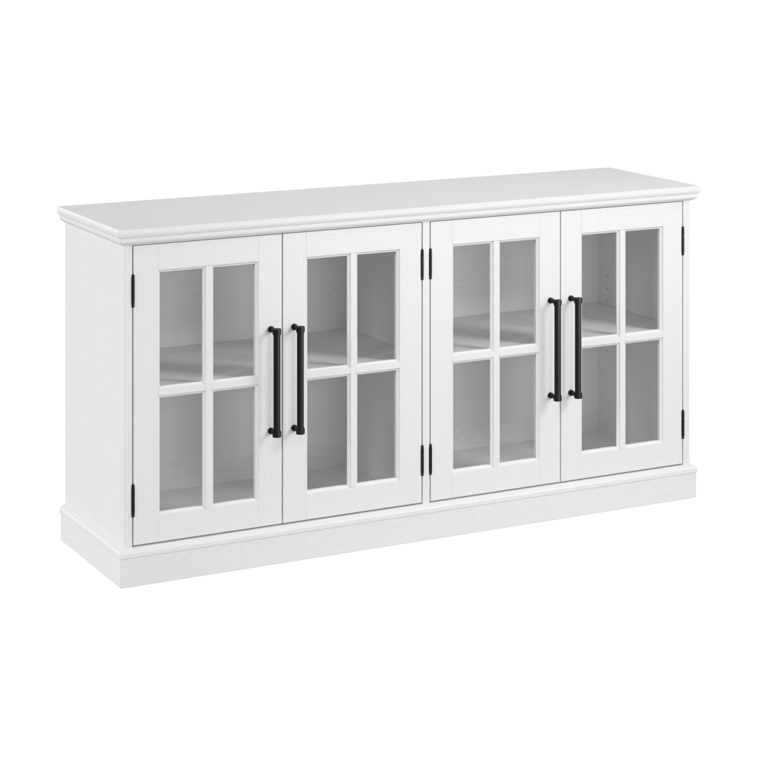 Bush Furniture Westbrook 60inW Sideboard Cabinet, White Ash/Restored Tan Hickory, Standard Delivery