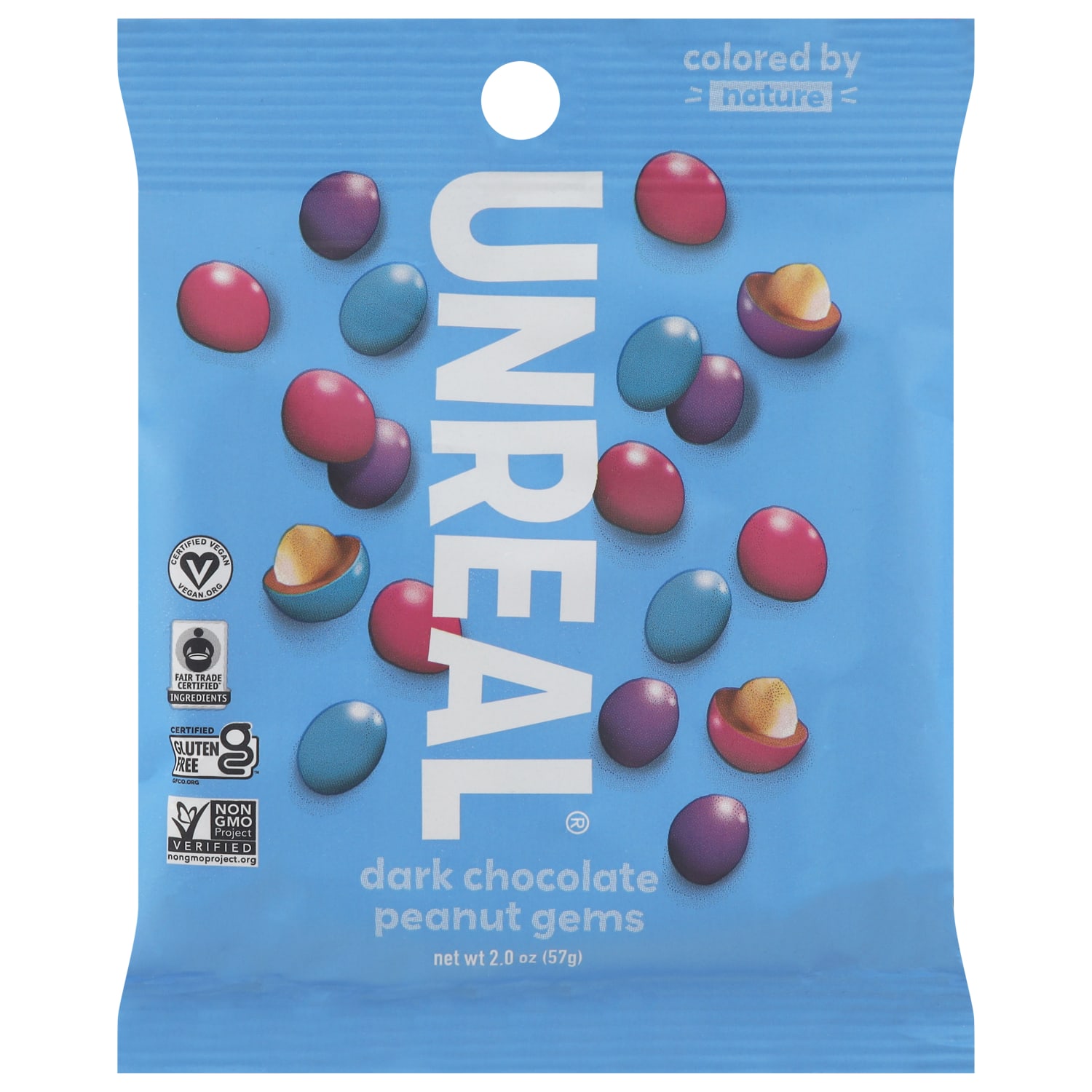 Unreal Dark Chocolate Peanut Gems, 2 Oz, Total Qty 9 - Image 3