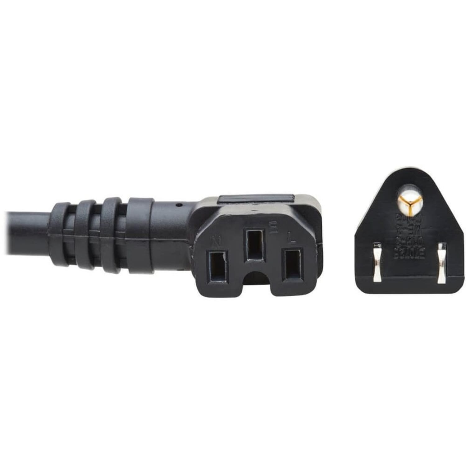Eaton Tripp Lite Series Power Cord, NEMA 5-15P to Right-Angle C15 - Heavy-Duty, 15A, 125V, 14 AWG, 8 ft. (2.43 m), Black - Power cable - NEMA 5-15P (M) to IEC 60320 C15 right-angled - AC 125 V - 15 A - 8 ft - molded - black - Image 4