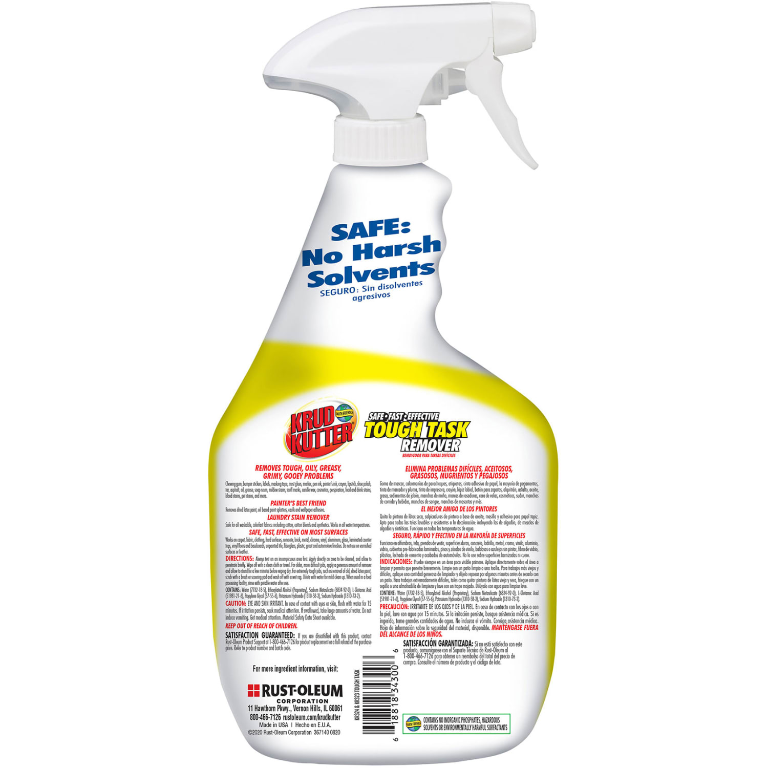 Krud Kutter Tough Task Remover Spray, 32 Oz, Clear, Pack Of 4 Spray Bottles - Image 3