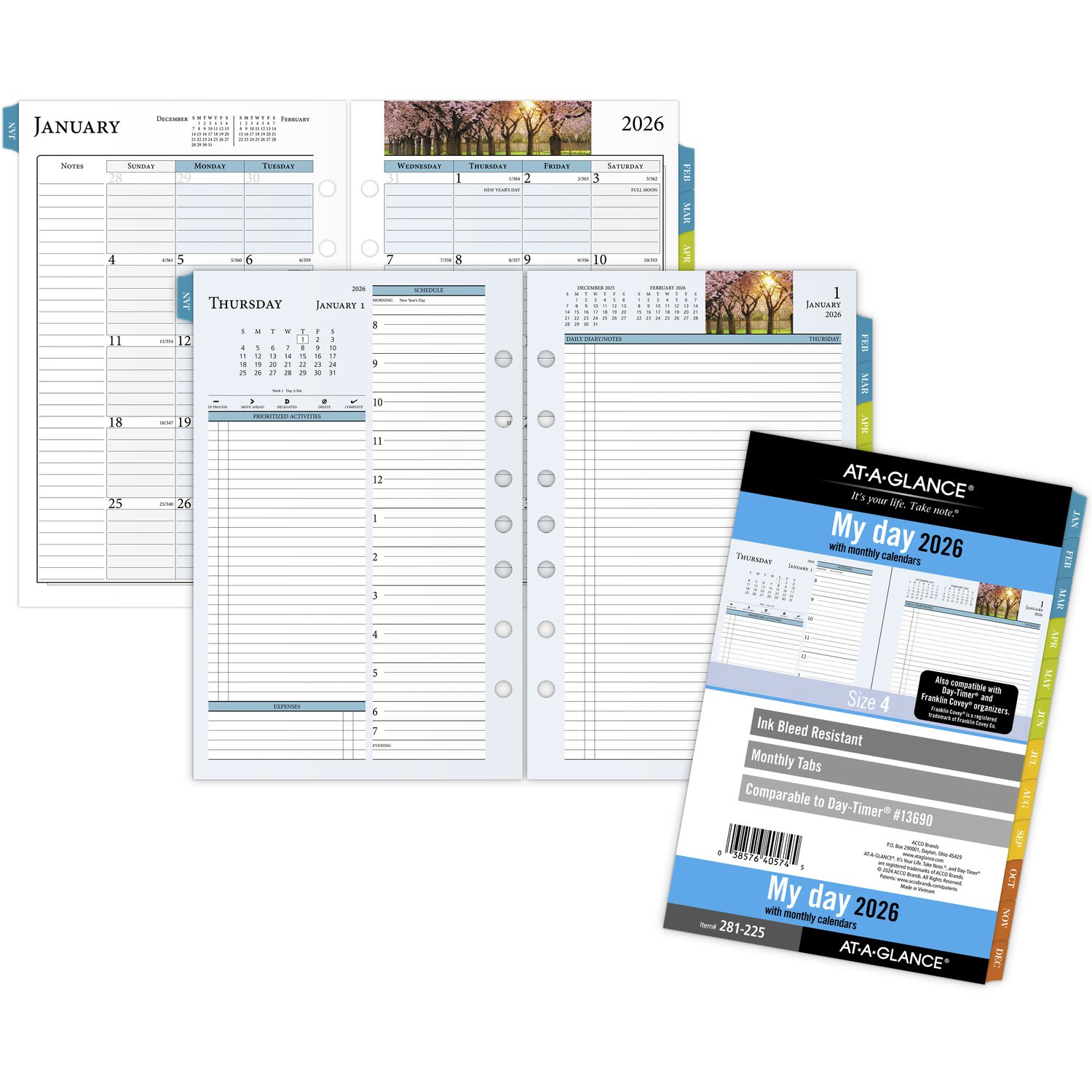 AT-A-GLANCE 2026 Zenscapes Daily Monthly Planner Two Page Per Day Refill, Loose-Leaf, Desk Size, 5 1/2in x 8 1/2in - Image 6