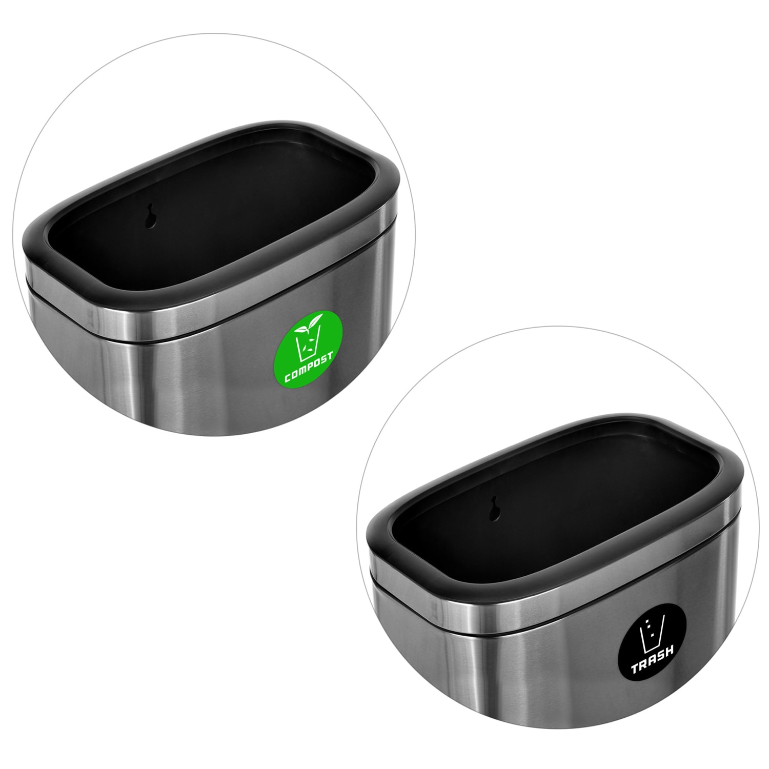 Alpine Industries Compost Trash Stations, 10.5 Gallons, Silver, Pack Of 2 Stations - Image 5