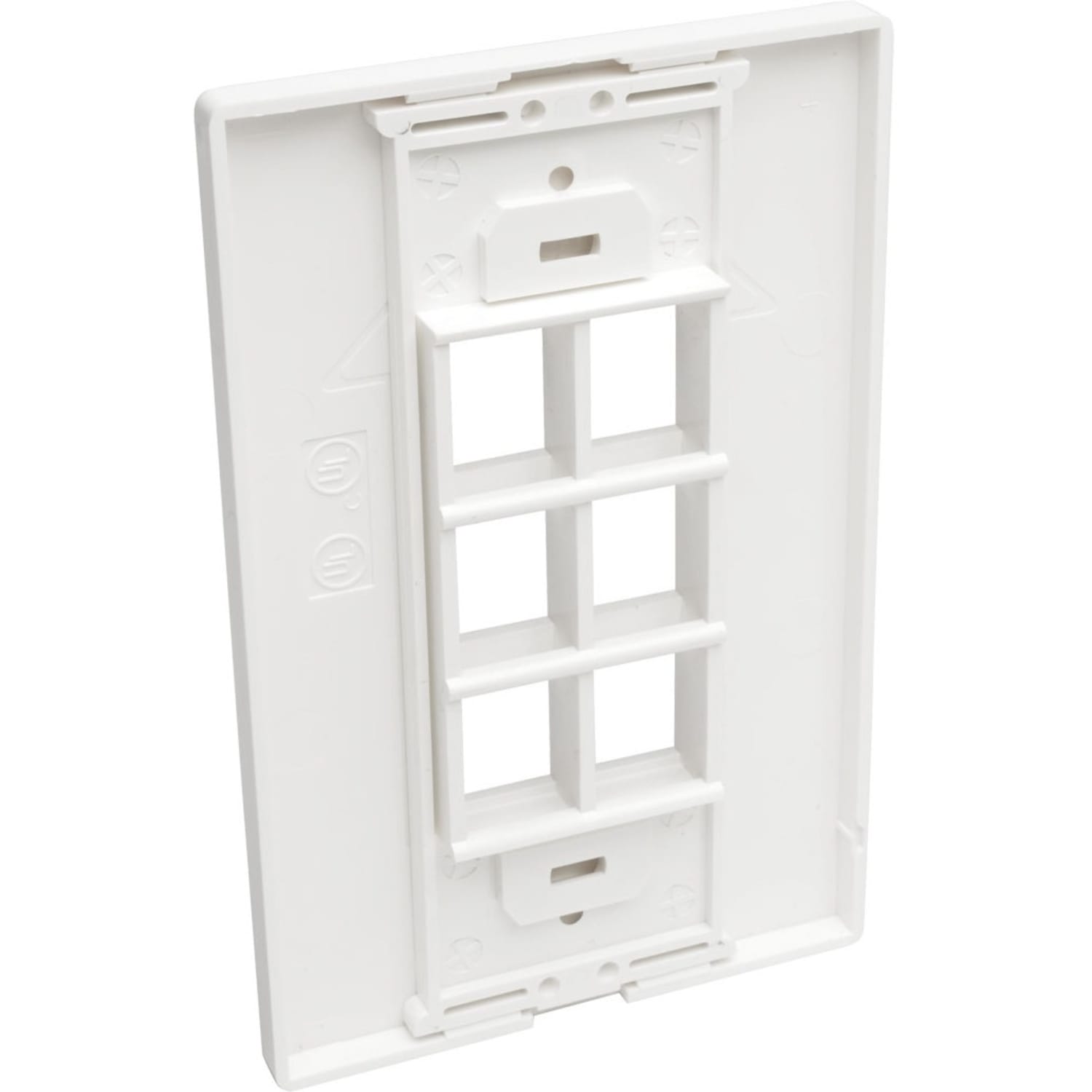 Eaton Tripp Lite Series 6-Port Keystone Single-Gang Faceplate, White, TAA - 6 x Total Number of Socket(s) - 1-gang - White - Polycarbonate - Image 3