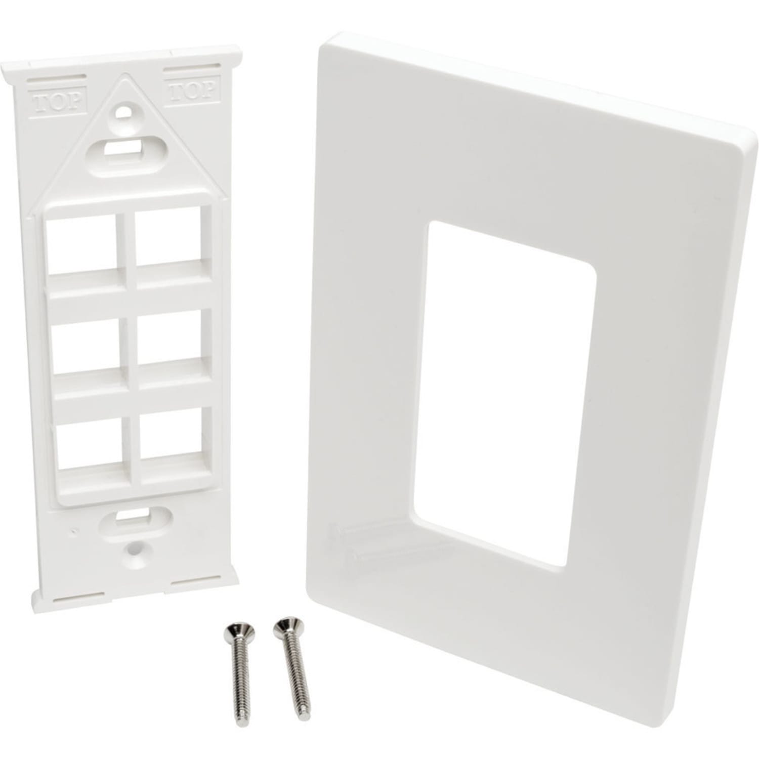 Eaton Tripp Lite Series 6-Port Keystone Single-Gang Faceplate, White, TAA - 6 x Total Number of Socket(s) - 1-gang - White - Polycarbonate - Image 5