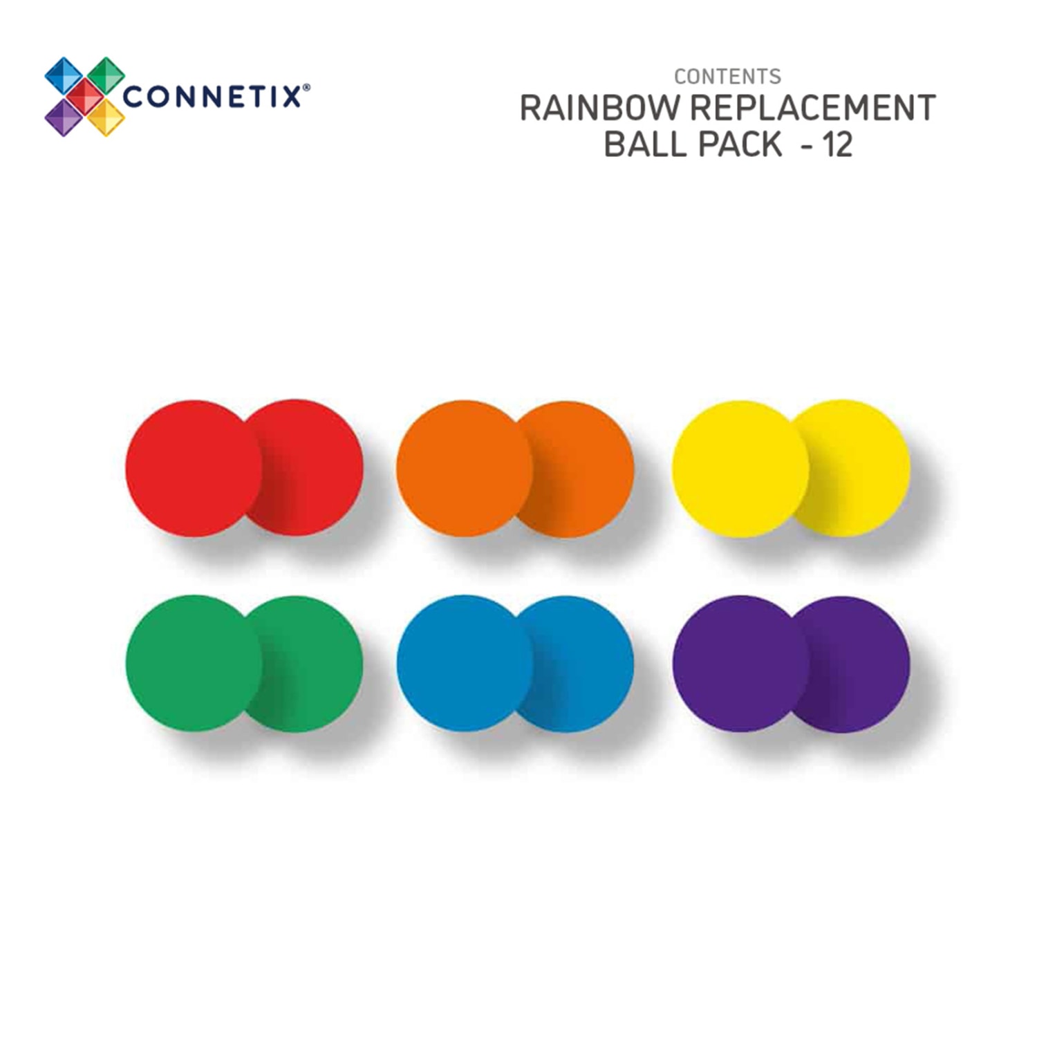 Connetix Magnetic Tiles Rainbow Ball Pack, 12 Pieces - Image 3