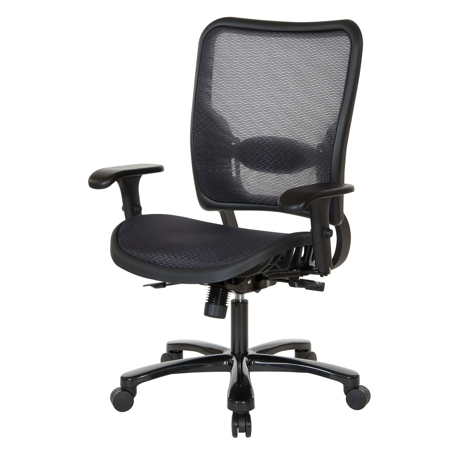 Office Star Space Seating 75 Series Ergonomic Air Grid Mid-Back Big And Tall Chair, Black - Image 6
