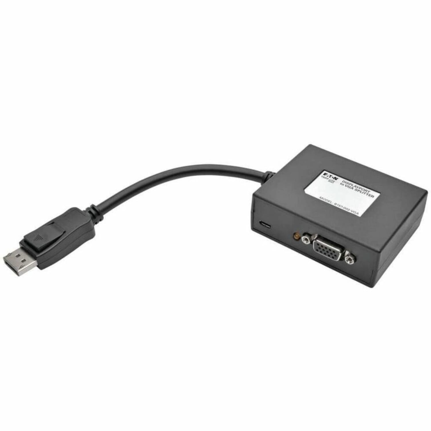 Tripp Lite 2-Port DisplayPort to VGA Video Splitter 1080p 1920 x 1080 60Hz - First End: 1 x DisplayPort Male Video - Second End: 2 x HD-15 Female VGA - Supports up to 1920 x 1080 - Black - Image 3