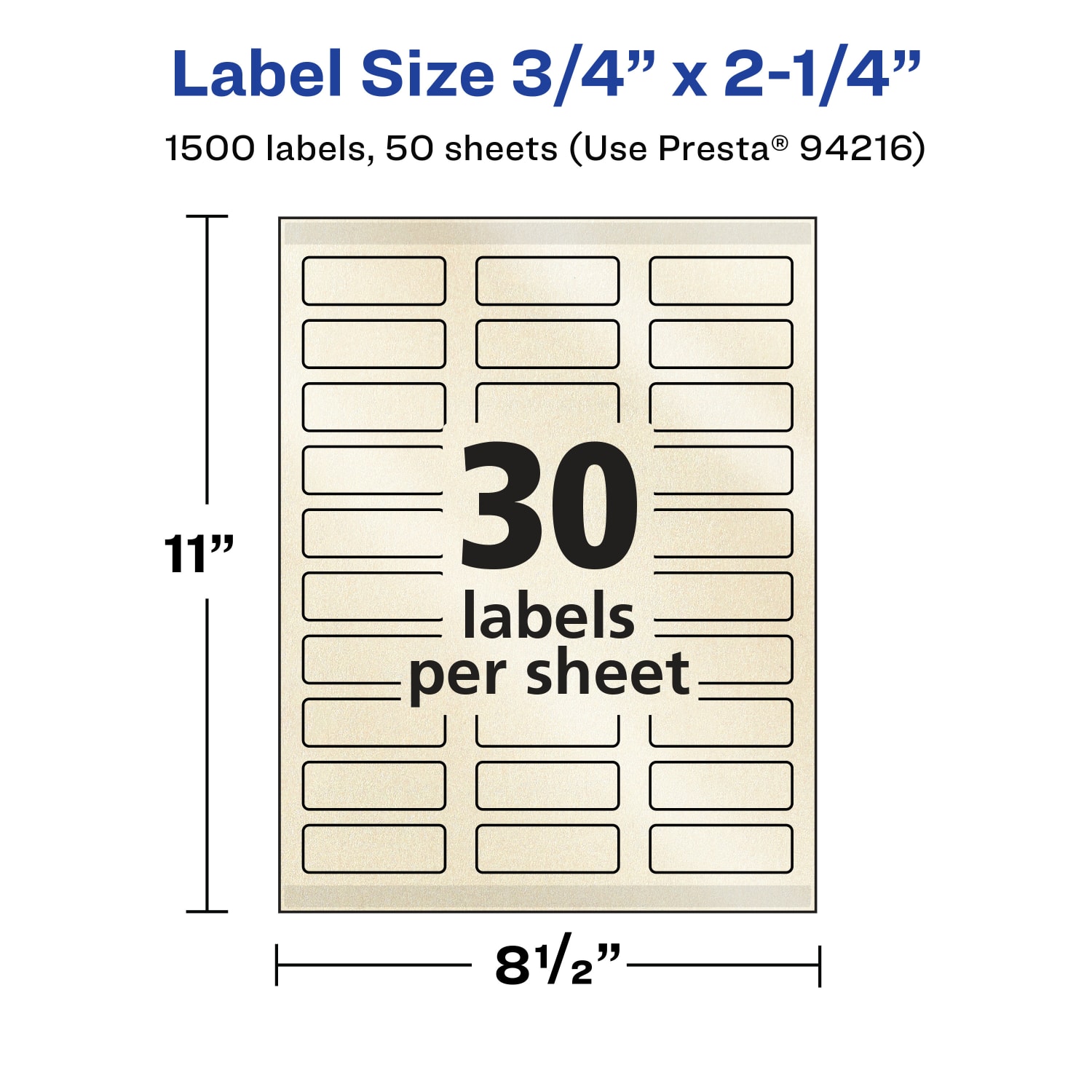 Avery Pearlized Permanent Labels With Sure Feed, 94216-PIP50, Rectangle, 3/4in x 2-1/4in, Ivory, Pack Of 1,500 Labels - Image 6