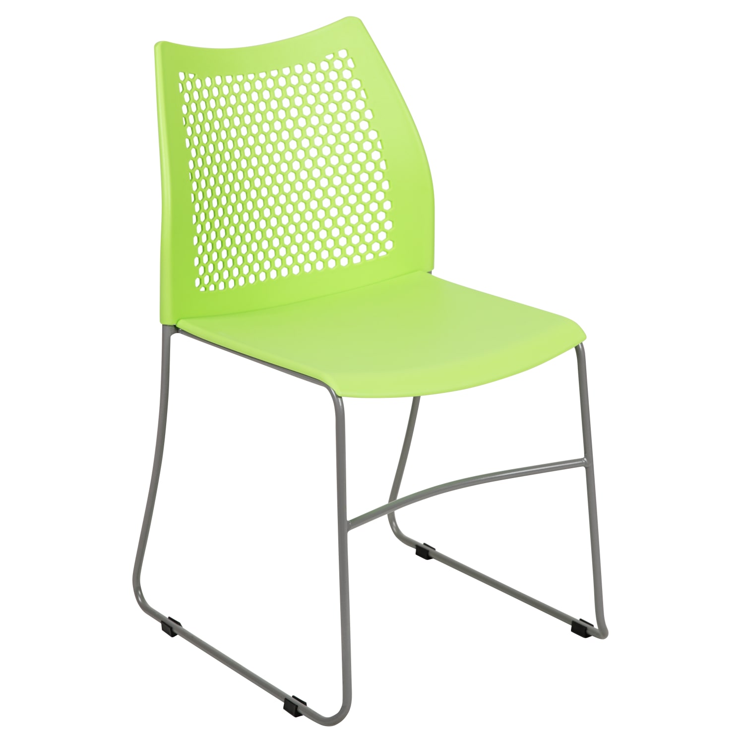Flash Furniture HERCULES Series Sled-Base Stack Chair With Air-Vent Back, Green - Image 3