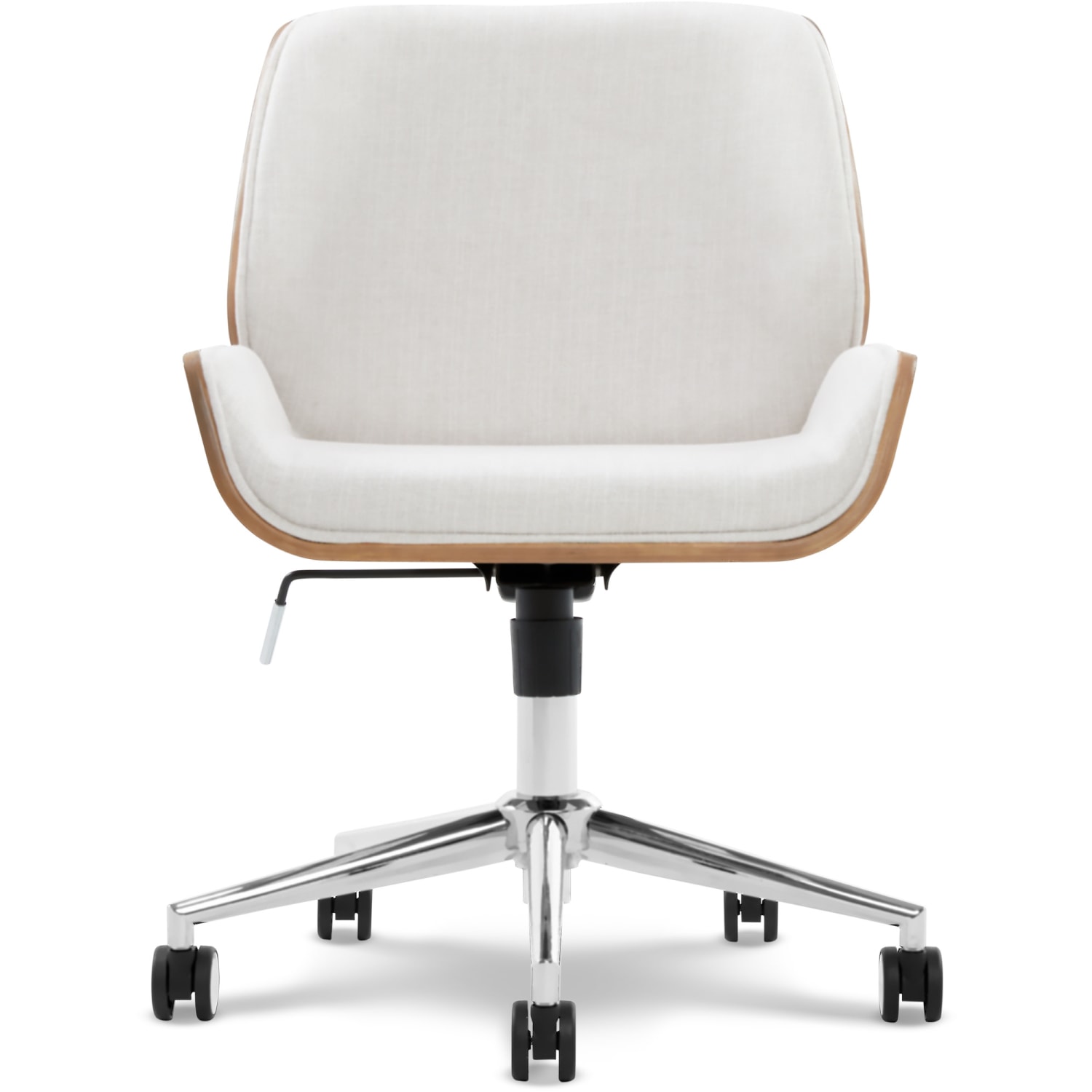 Elle Decor Ophelia Bentwood Fabric Mid-Back Task Chair, Ivory/Chrome - Image 3