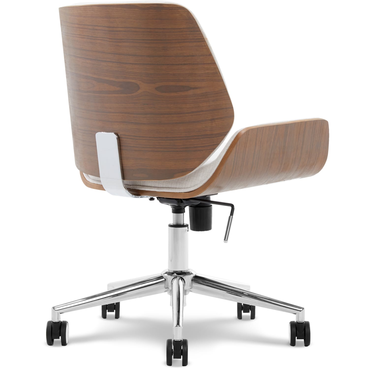 Elle Decor Ophelia Bentwood Fabric Mid-Back Task Chair, Ivory/Chrome - Image 5
