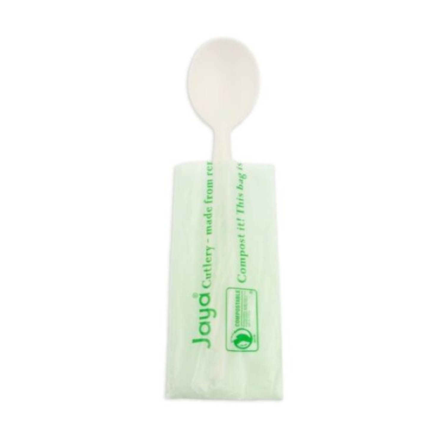 StalkMarket Compostable Individually Wrapped Spoons, 6 1/2in, White, Pack Of 750 Spoons