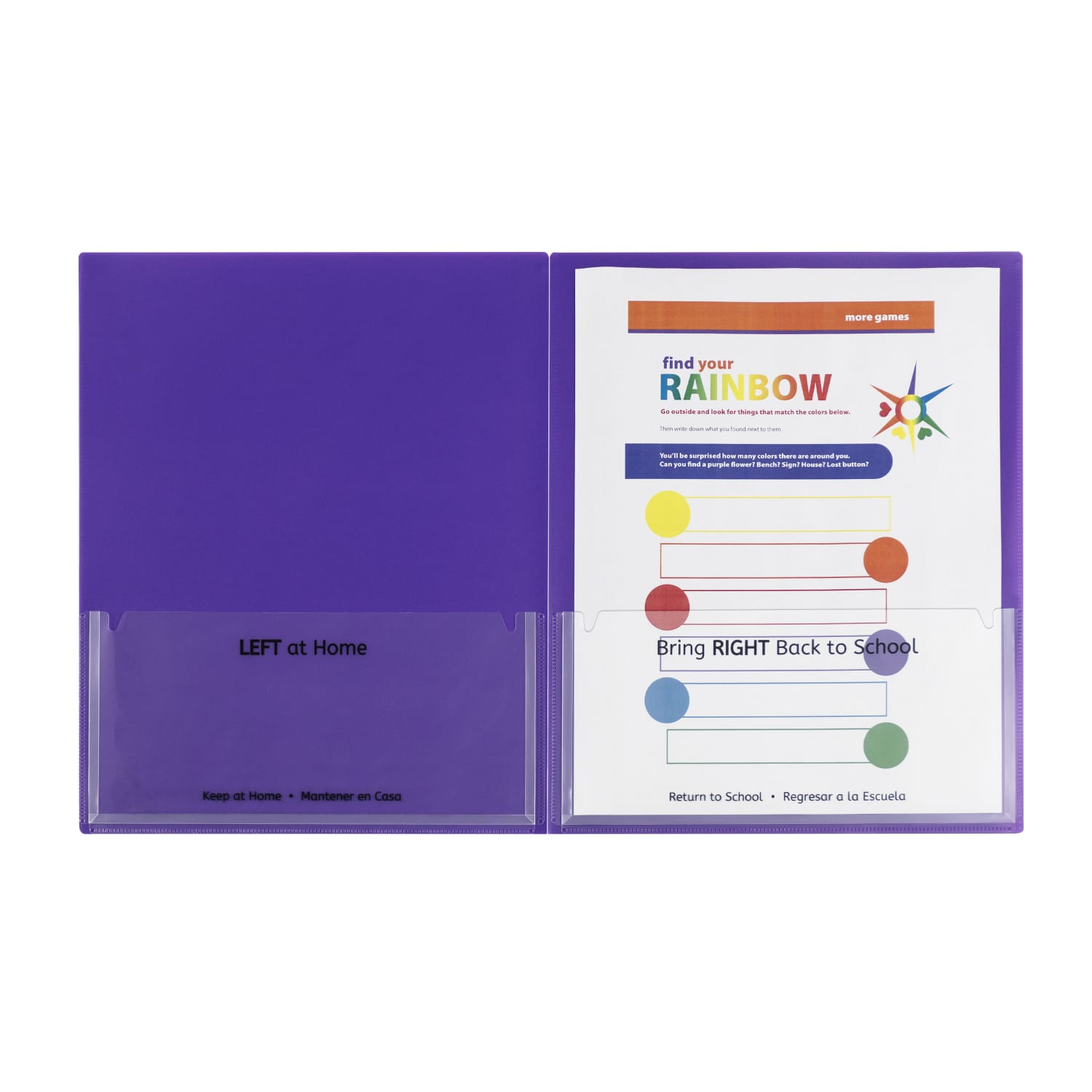 C-Line Classroom Connector School-To-Home Folders, 8-1/2in x 11in, Purple, Box Of 25 Folders - Image 4