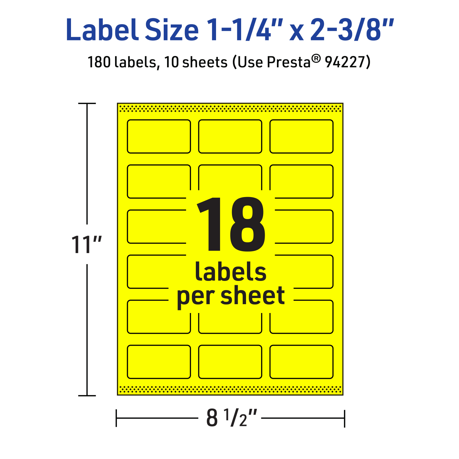 Avery Print-To-The-Edge Labels With Sure Feed Technology And Easy Peel, 94227-NYP10, Rectangle, 1-1/4in x 2-3/8in, Matte Neon Yellow, Pack of 180 - Image 6