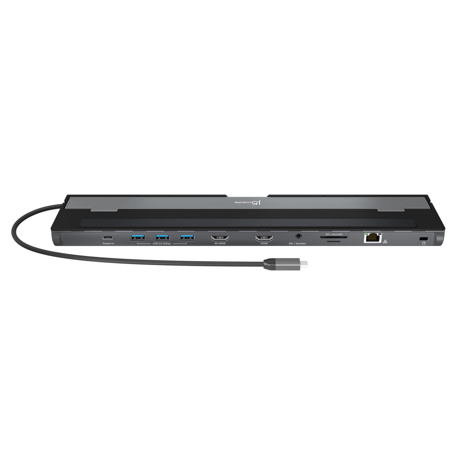 j5create USB-C Dual HDMI Docking Station, Gray/Black, JCD542 - Image 3