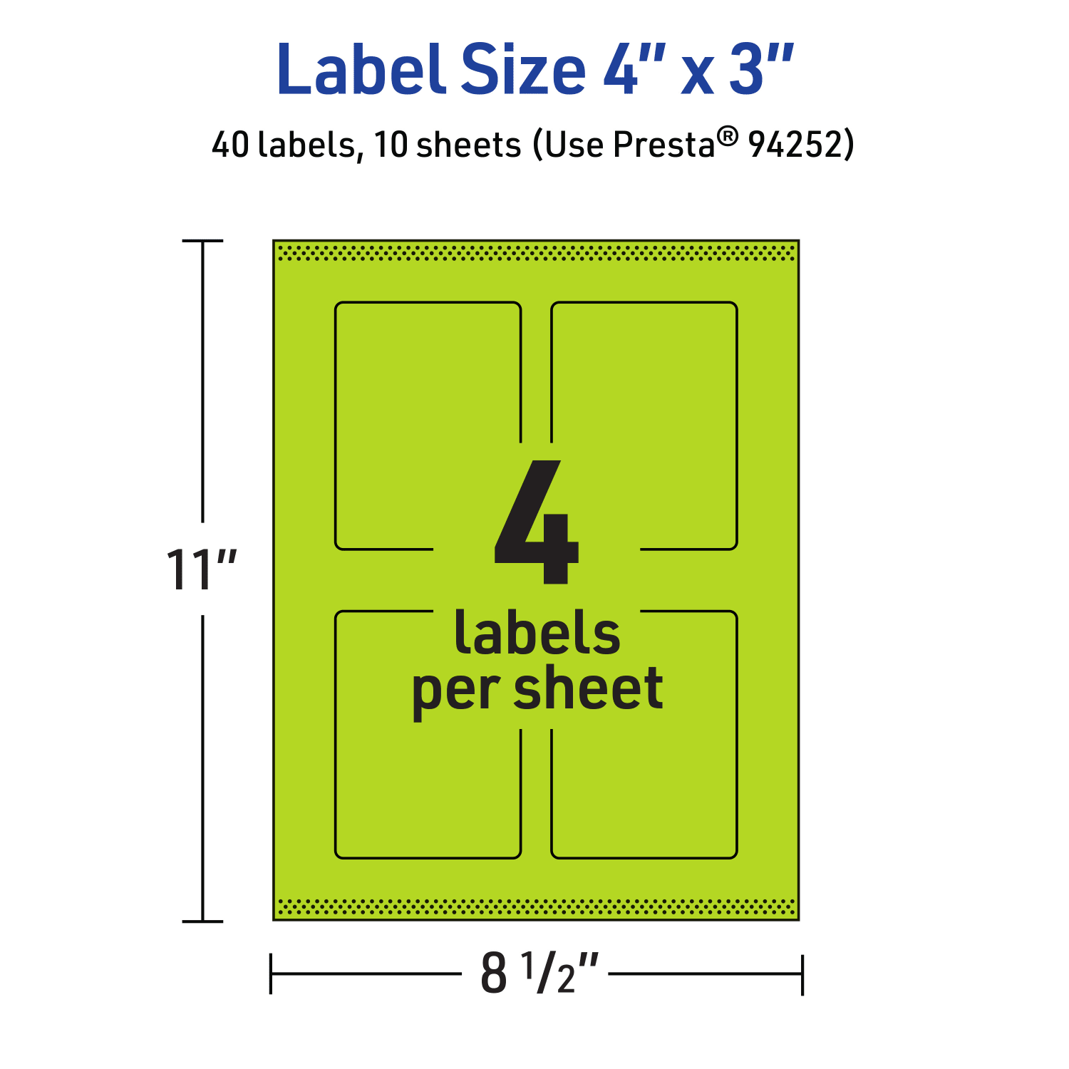 Avery Print-To-The-Edge Labels With Sure Feed Technology, 94252-BGP10, Rectangle, 4in x 3in, Matte Bright Green, Pack of 40 - Image 6