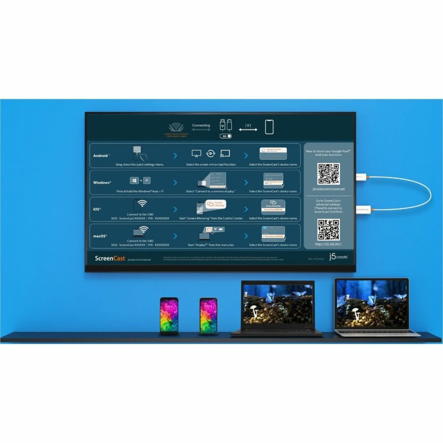 j5create ScreenCast Wireless Display Adapter, 49.21 ft Range - Image 5