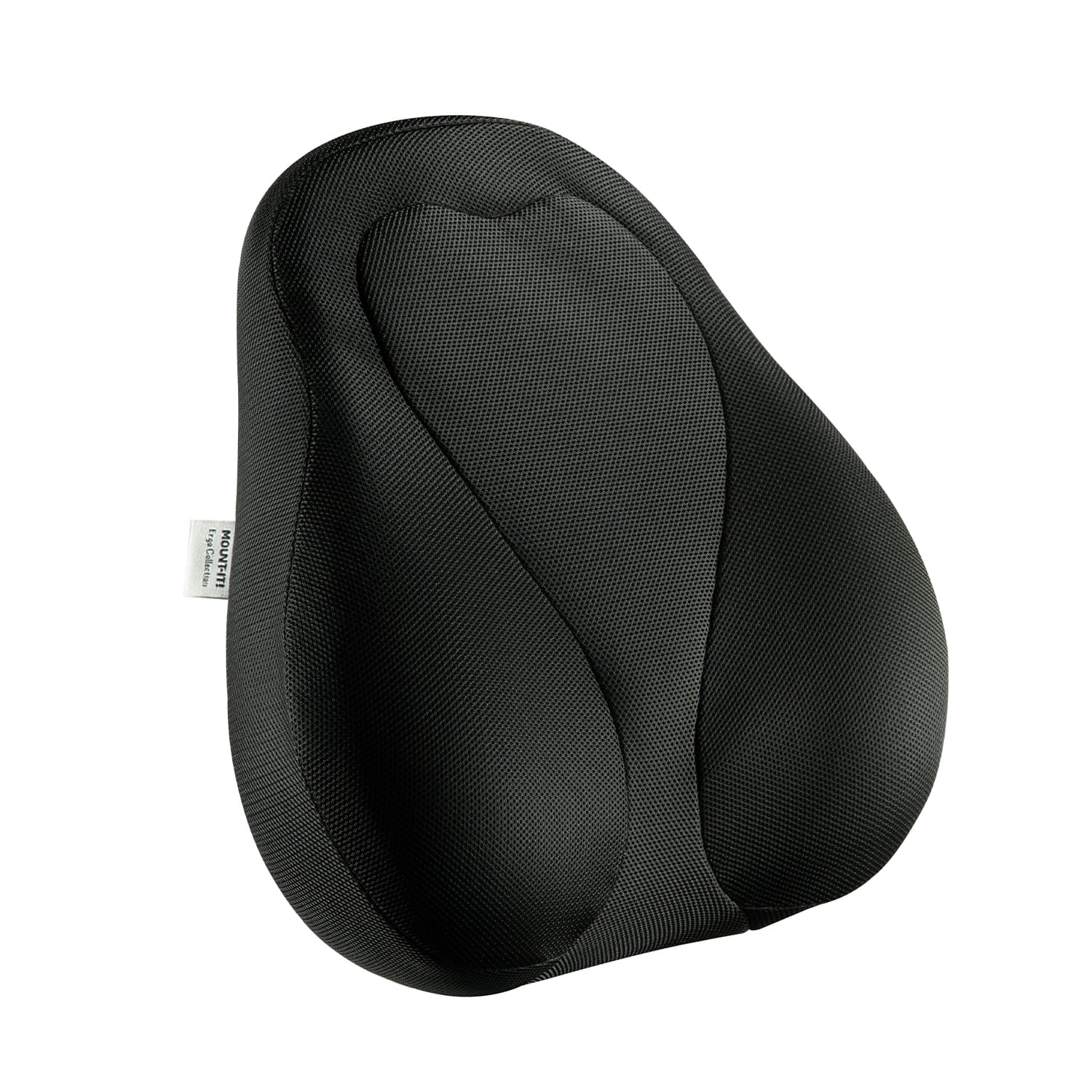 Mount-It! Ergo Collection Curved Back Support Cushion, 16-15/16inH x 15-3/16inW x 4-3/8inD, Black