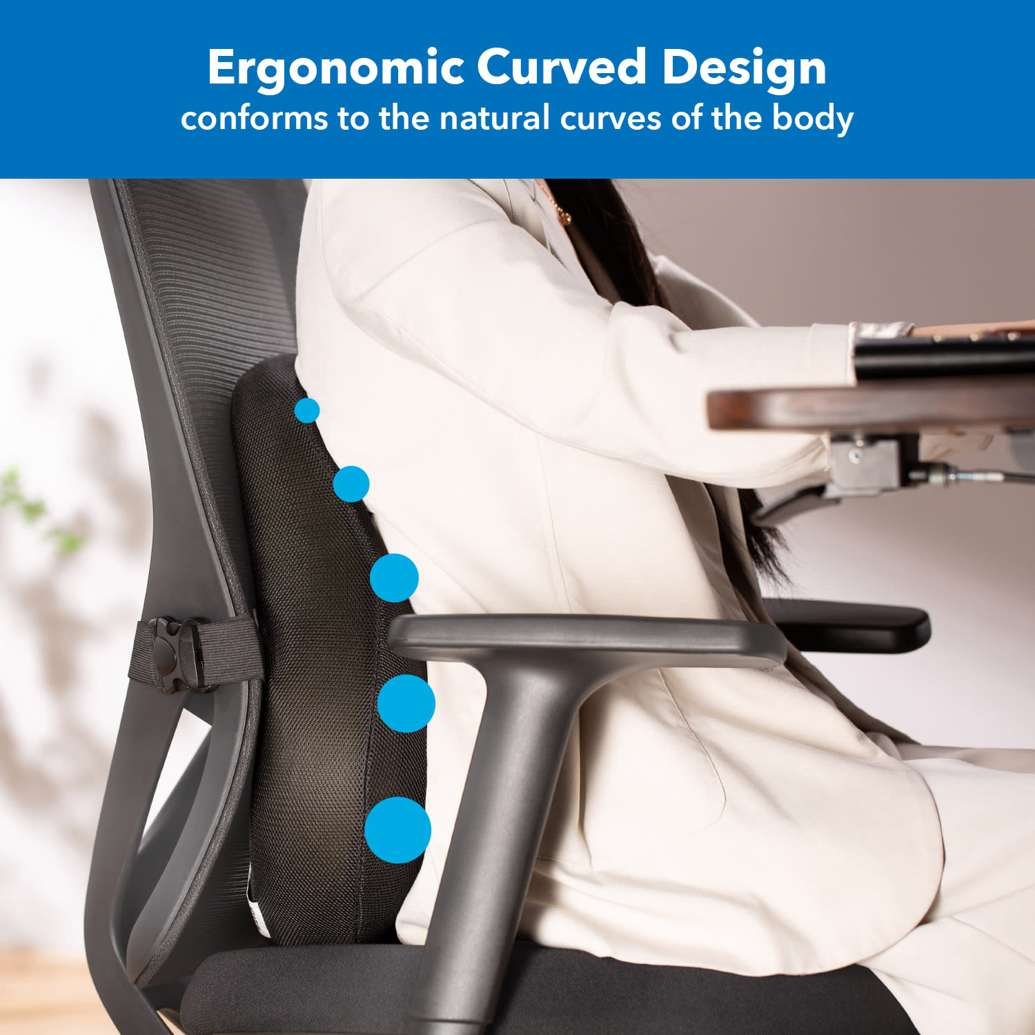 MountIt Ergo Collection Curved Back Support Cushion 161516inH x 15316inW x 438inD Black PopularChairscom Mount It Ergo Collection Curved Back Support Cushion 16 1516inH x 15 316inW x 4 38inD Black PopularChairscom