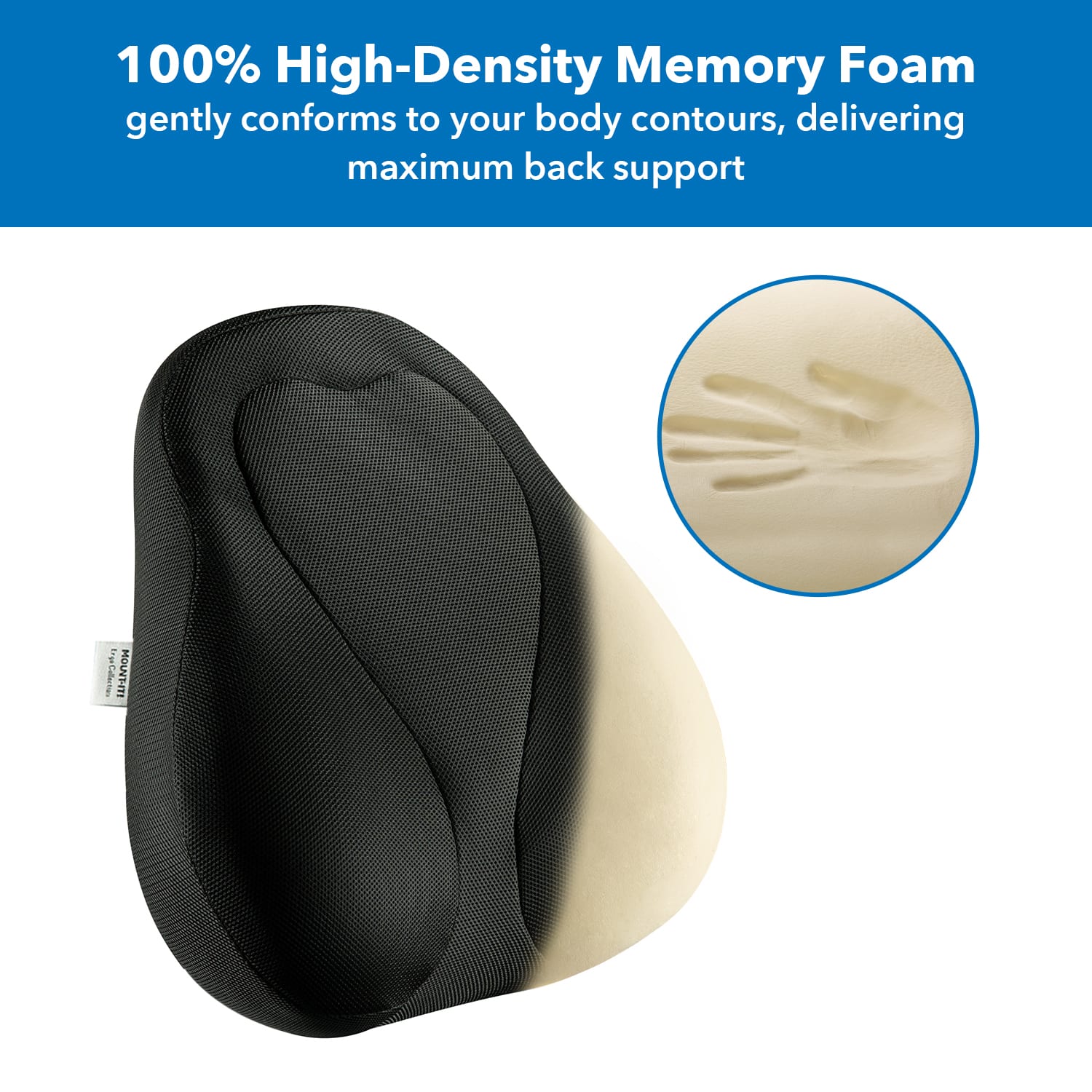 MountIt Ergo Collection Curved Back Support Cushion 161516inH x 15316inW x 438inD Black PopularChairscom Mount It Ergo Collection Curved Back Support Cushion 16 1516inH x 15 316inW x 4 38inD Black PopularChairscom