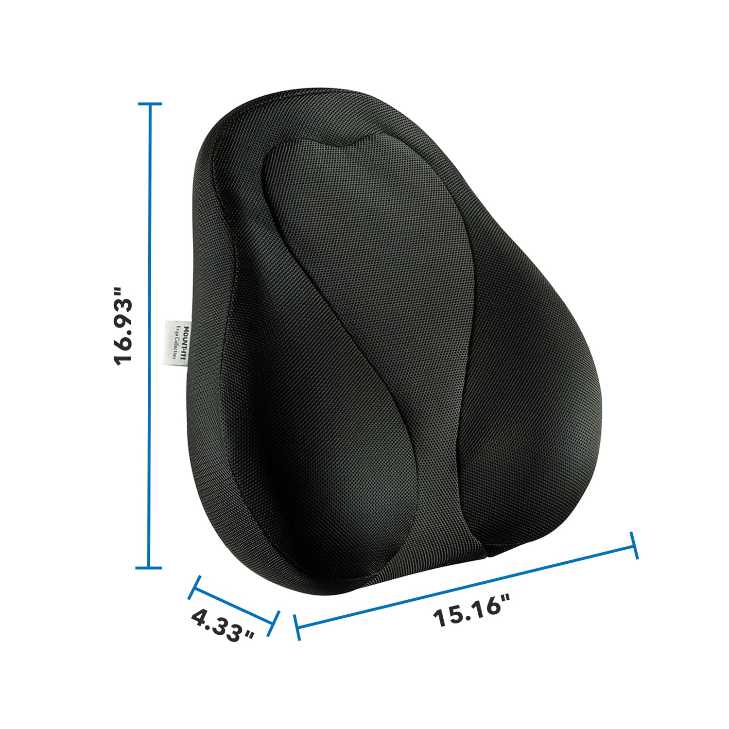 Mount-It! Ergo Collection Curved Back Support Cushion, 16-15/16inH x 15-3/16inW x 4-3/8inD, Black - Image 8
