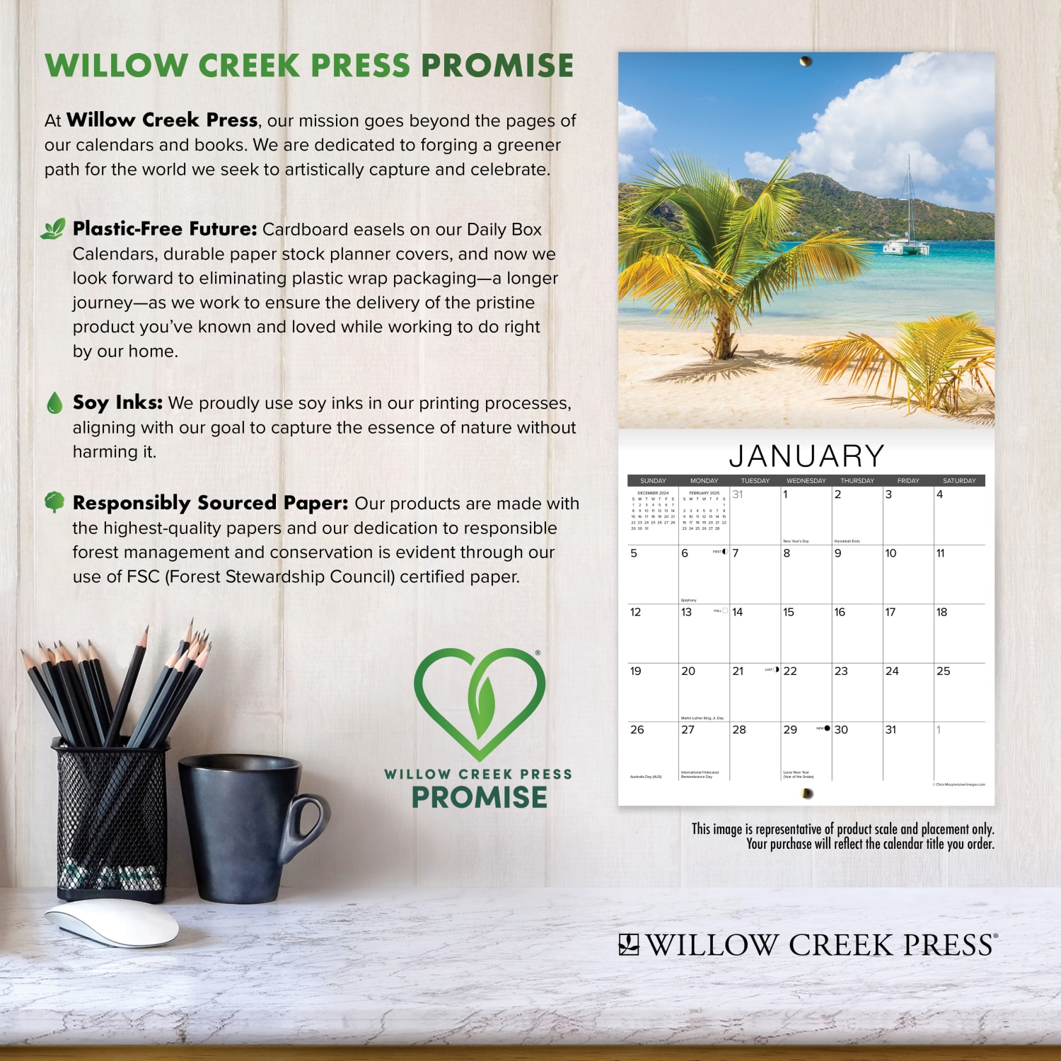2026 Willow Creek Press Monthly Mini Wall Calendar, 7in x 7in, Sunsets, January To December, 53775 - Image 4