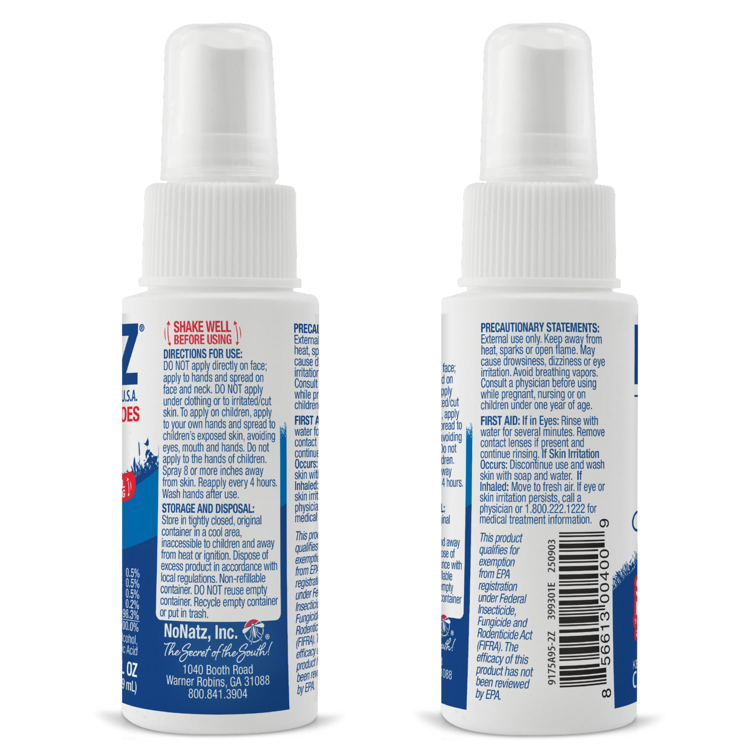 No Natz Botanical Insect Repellent, DEET-Free, Fresh Scent, 2 Oz Spray Bottle, 12-Pack - Image 3