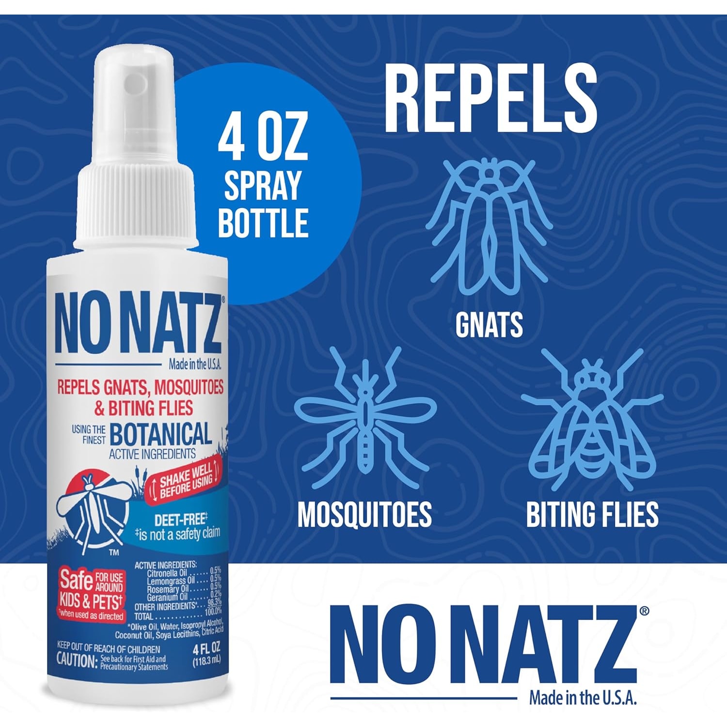 No Natz Botanical Insect Repellent, DEET-Free, Fresh Scent, 4 Oz Spray Bottle, 8-Pack - Image 4